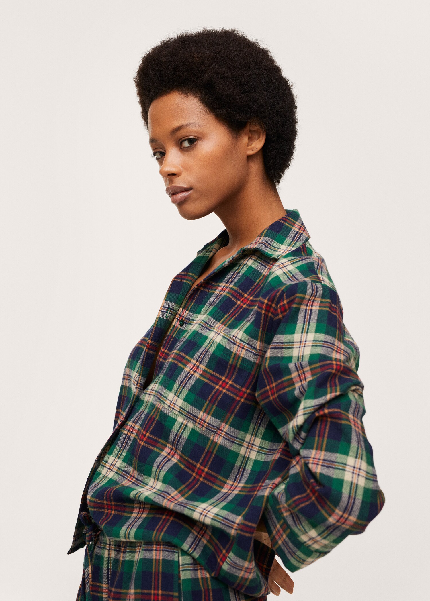 Check flannel pyjama shirt - Medium plane