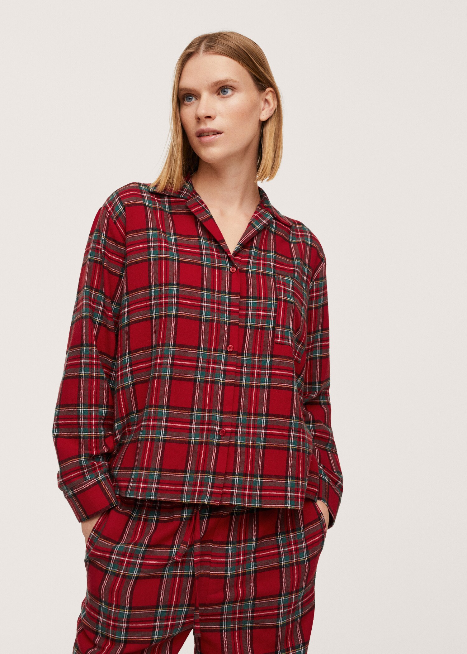 Check flannel pyjama shirt - Medium plane
