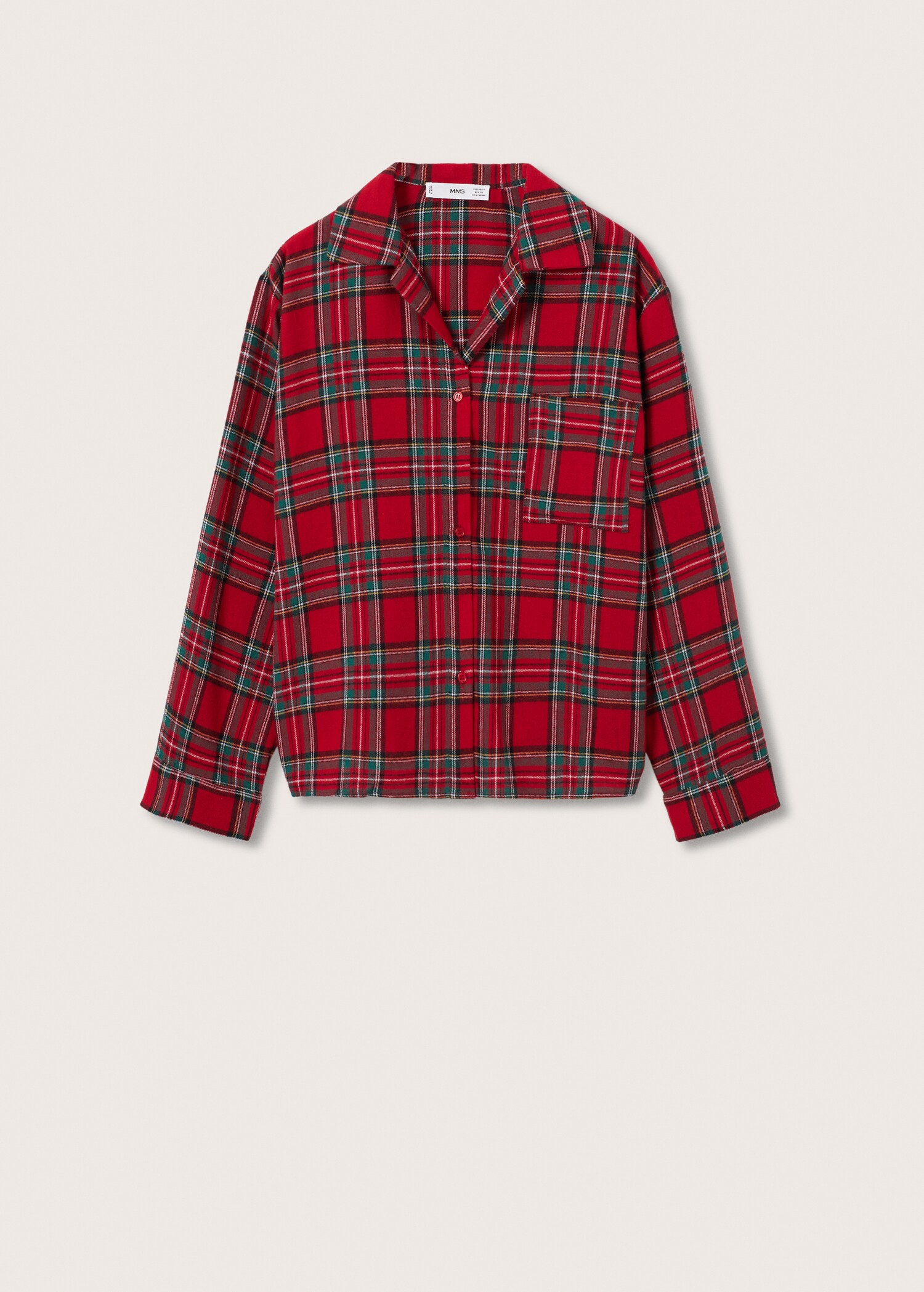 Check flannel pyjama shirt - Article without model
