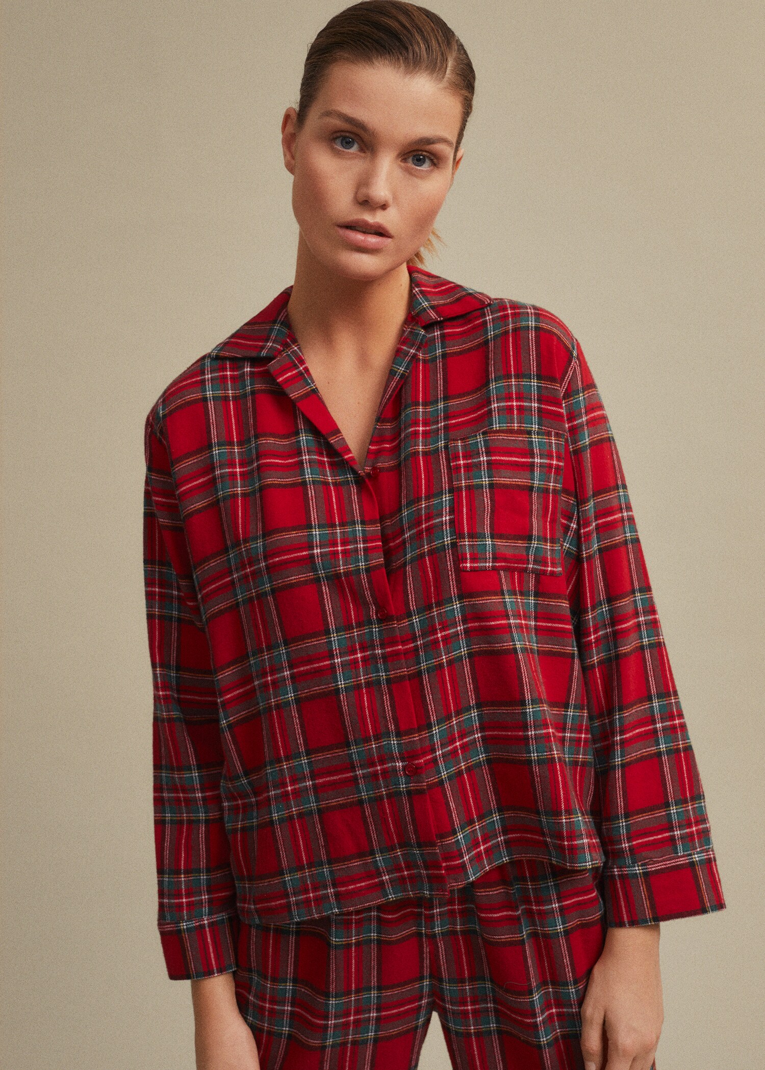 Check flannel pyjama shirt - Details of the article 7