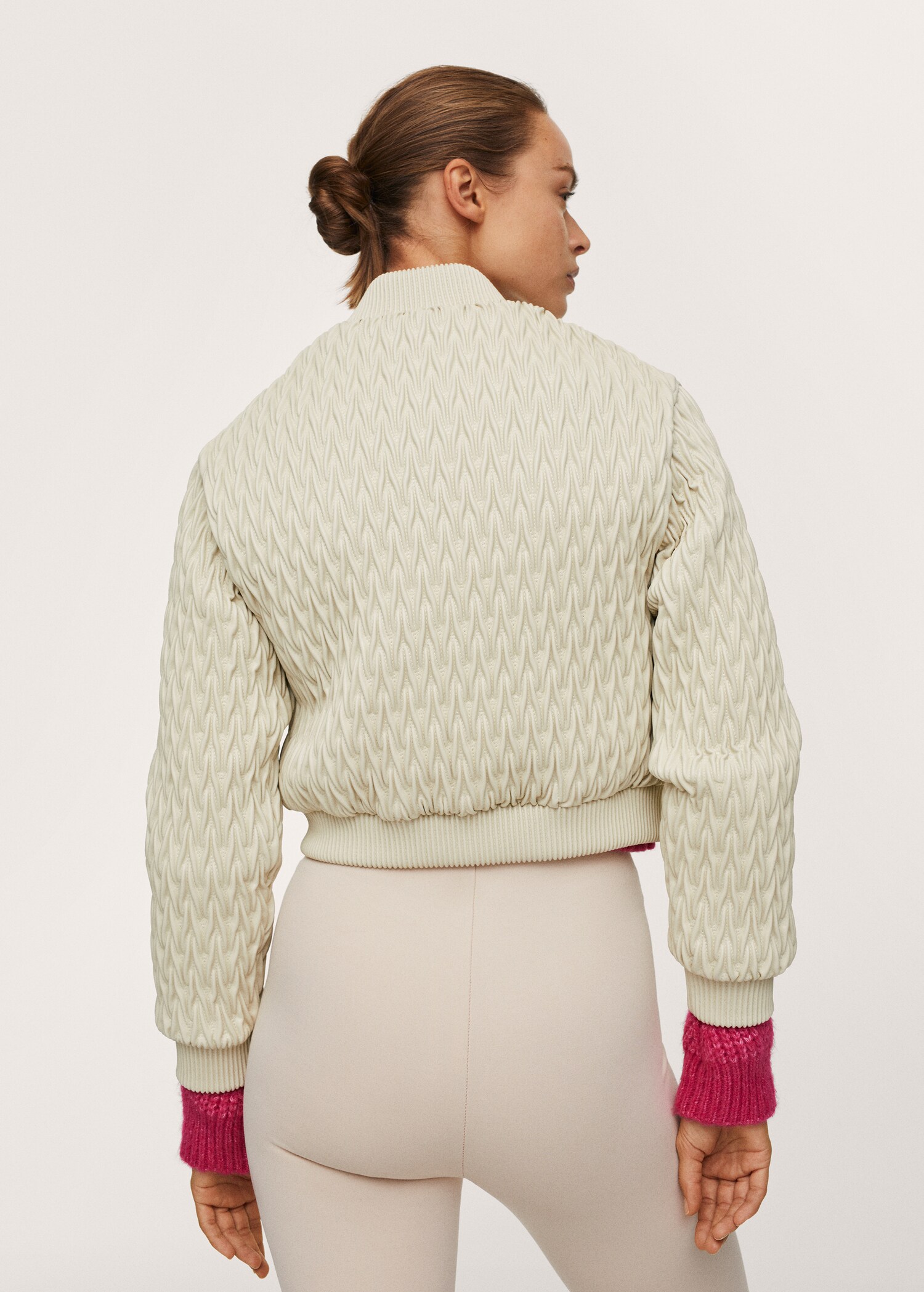 Cropped textured jacket - Reverse of the article