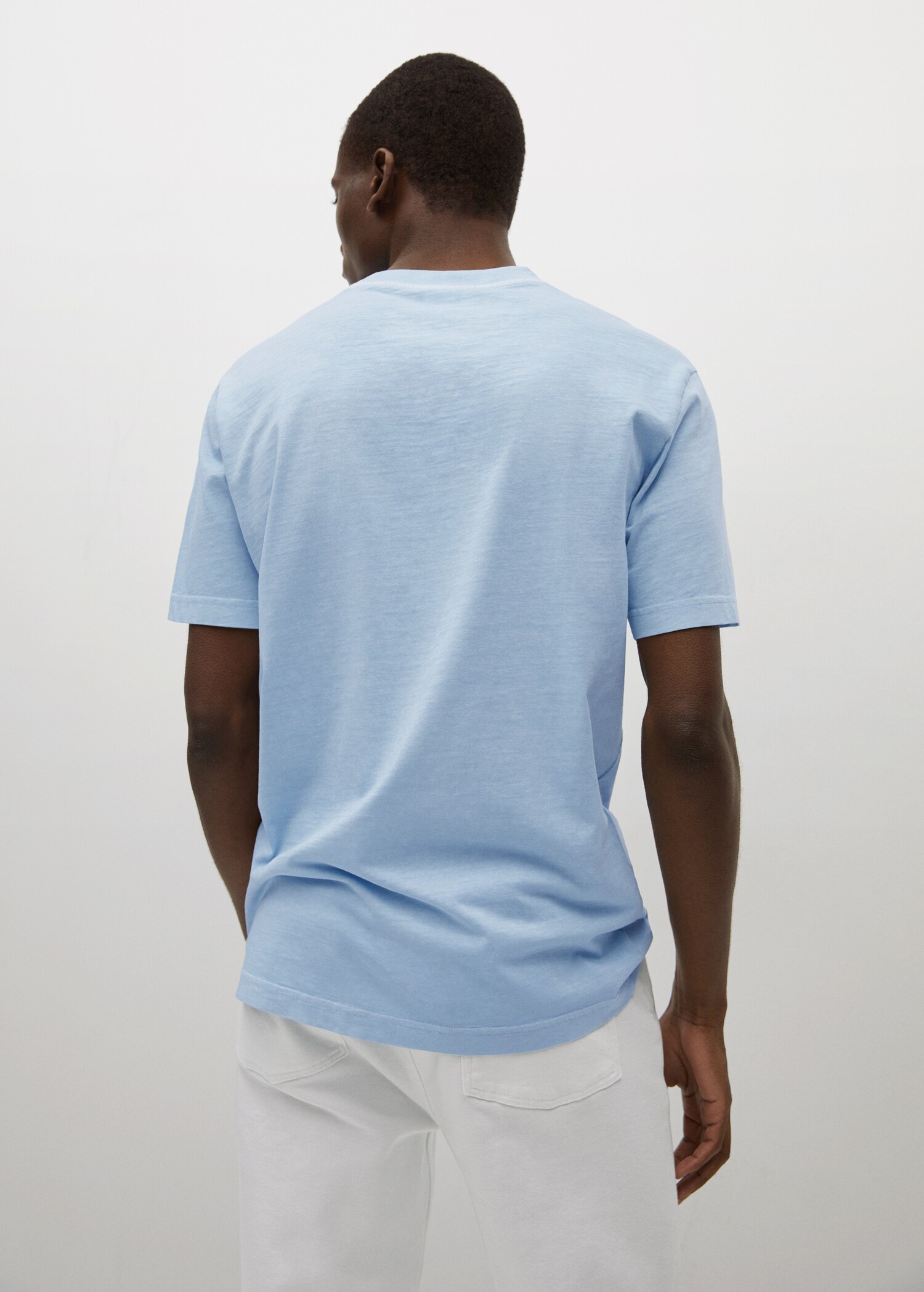 Camiseta algodón mensaje bordado - Reverso del artículo
