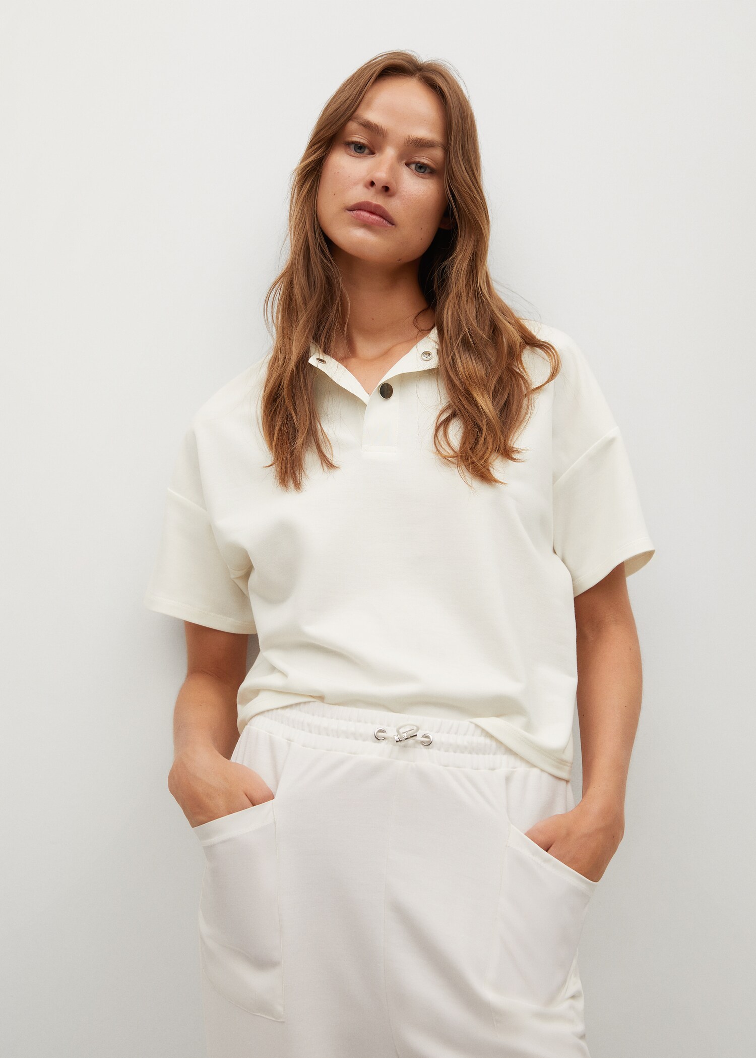 Button-down collar polo shirt - Medium plane