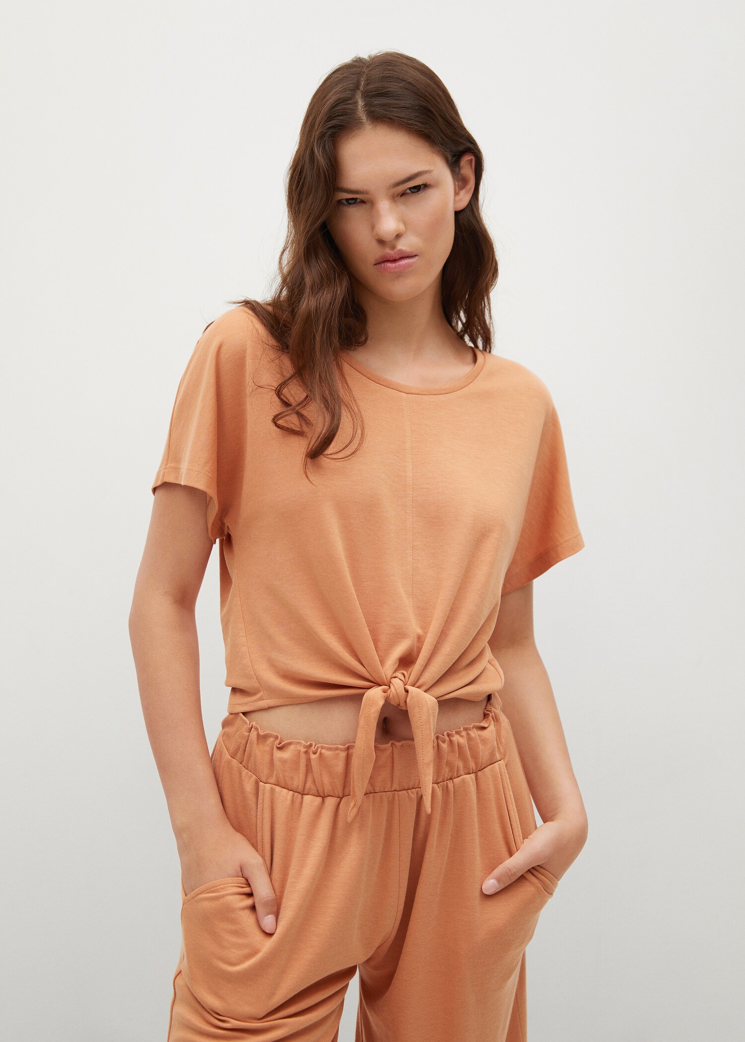 Knotted lyocell t-shirt - Medium plane