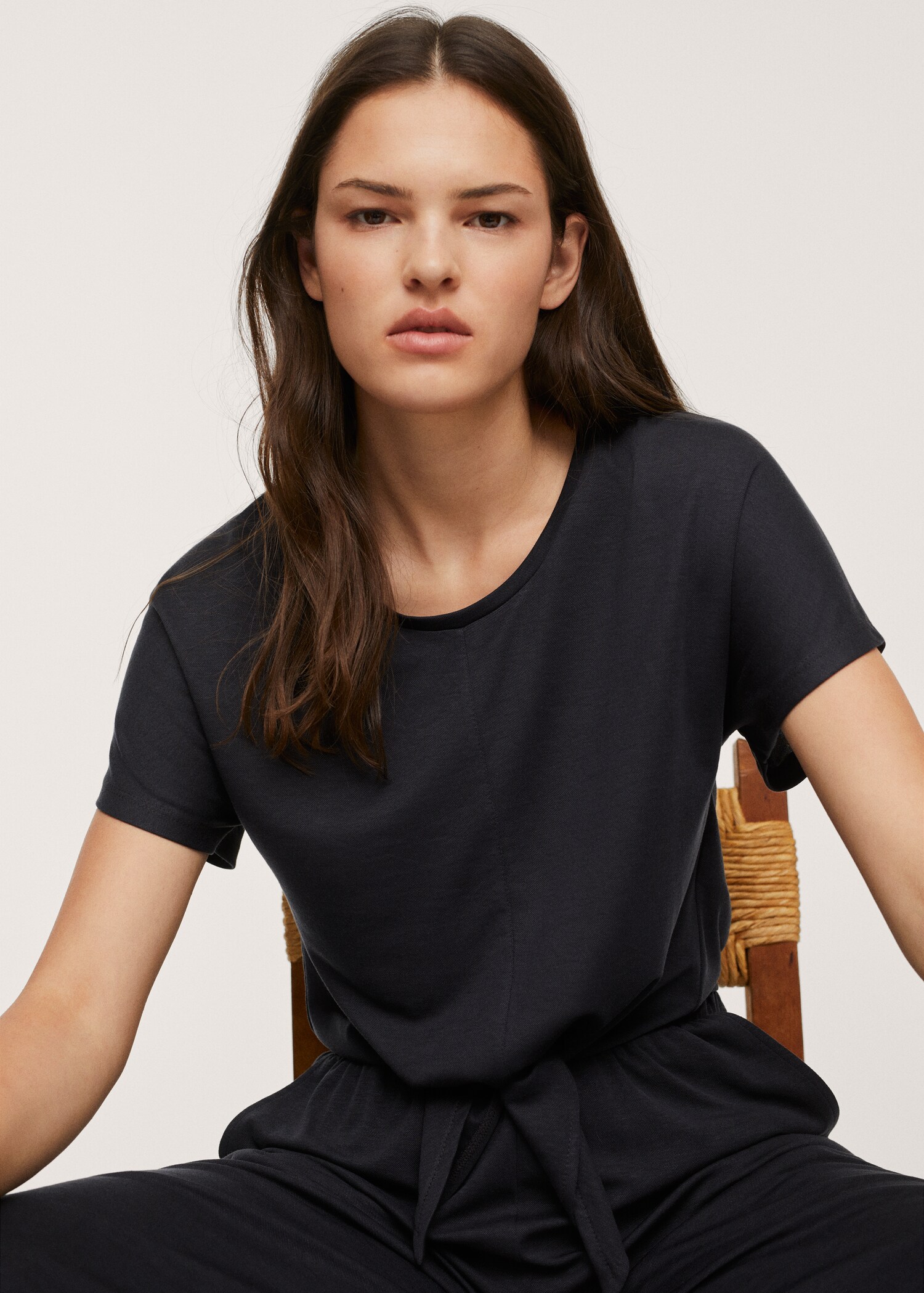 Knotted lyocell t-shirt - Details of the article 2