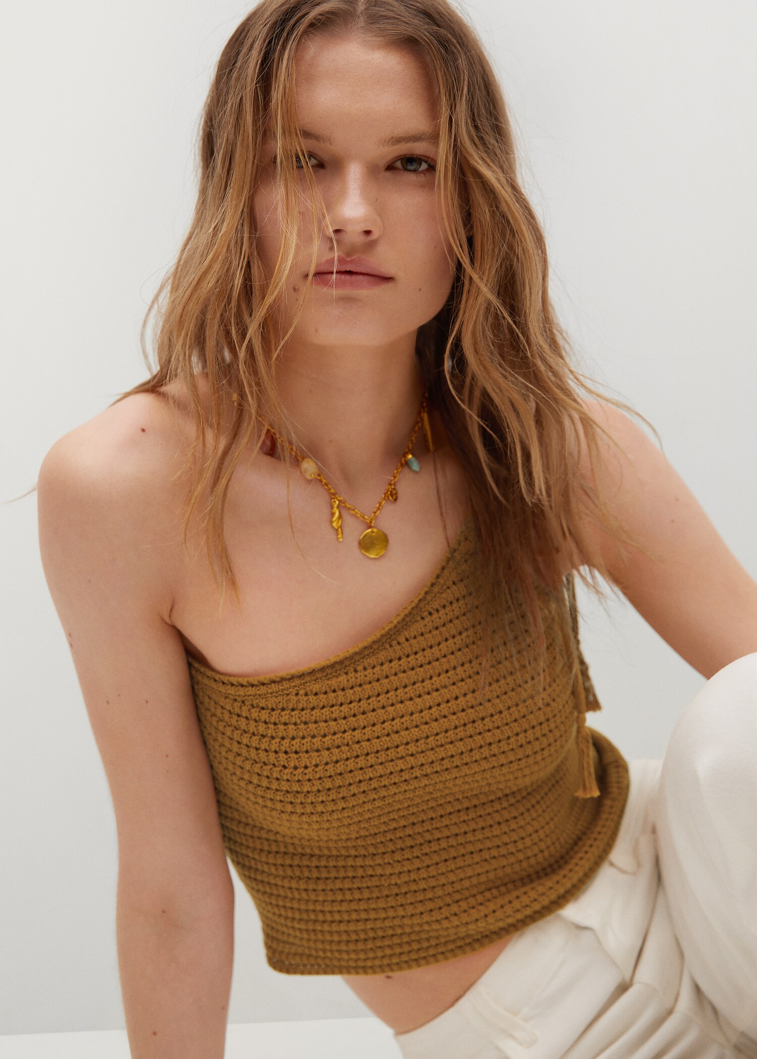 Openwork knit cotton top - Details of the article 2