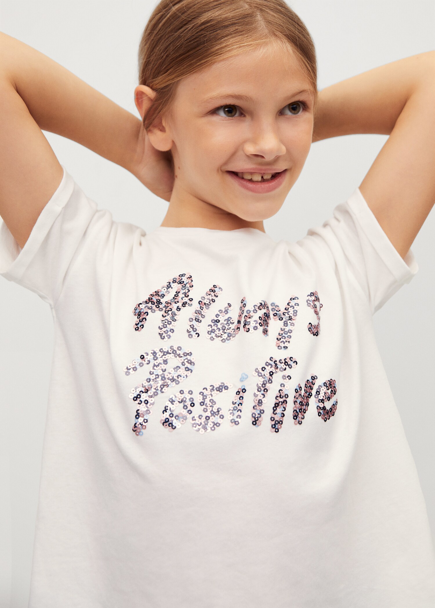 Sequined message T-shirt - Details of the article 1