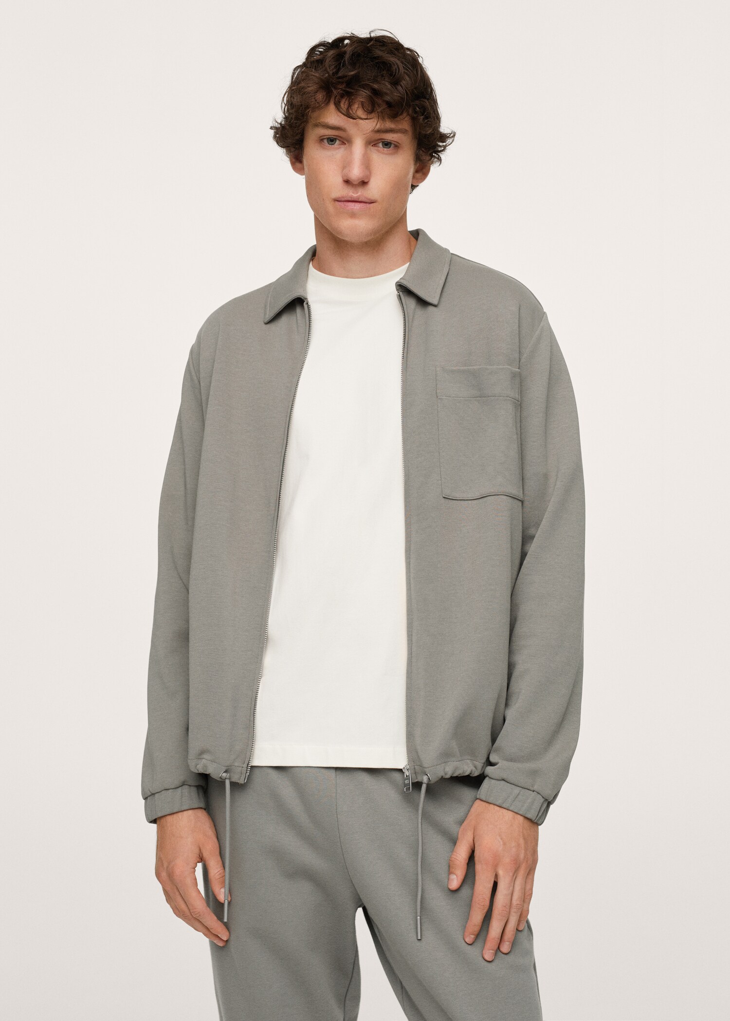 Sudadera algodón cremallera - Plano medio