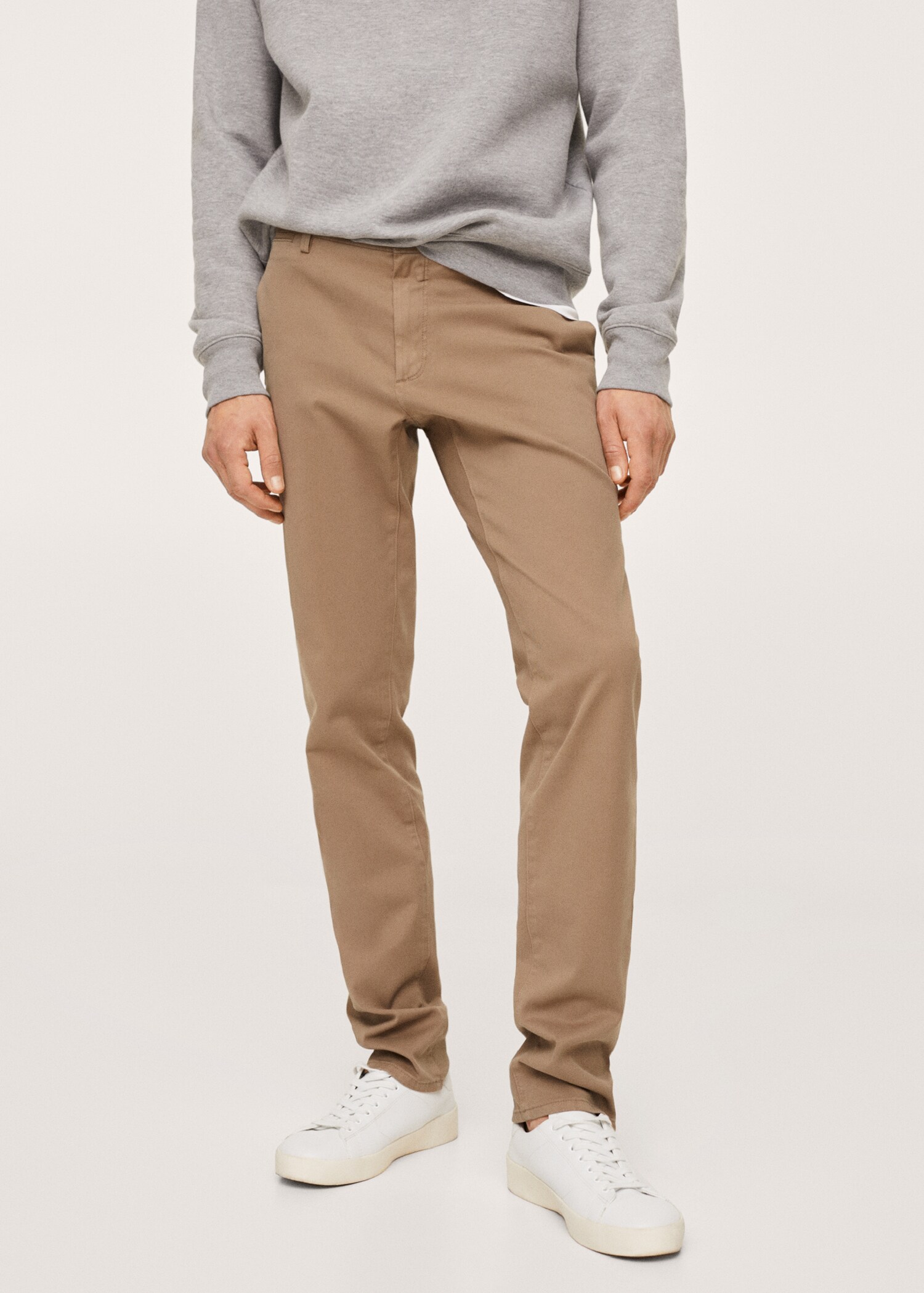 Slim fit serge chino trousers - Medium plane