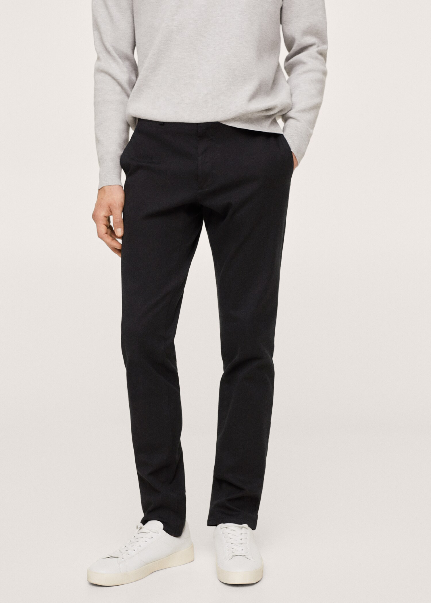 Slim fit serge chino trousers - Medium plane
