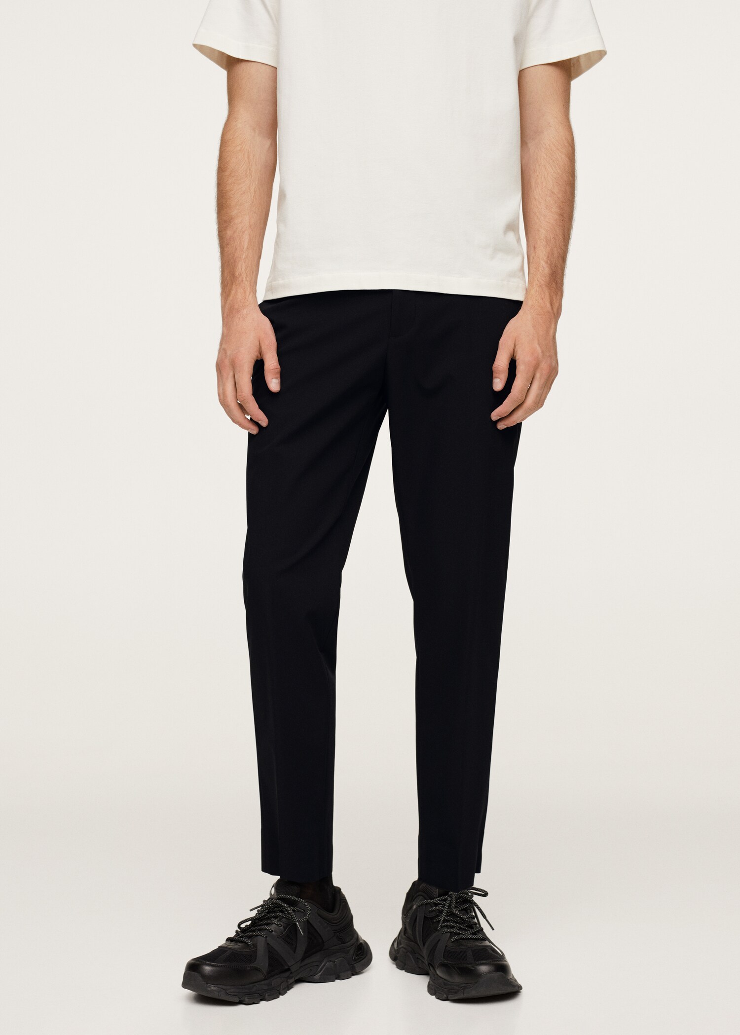 Pantalón traje slim fit stretch - Plano medio