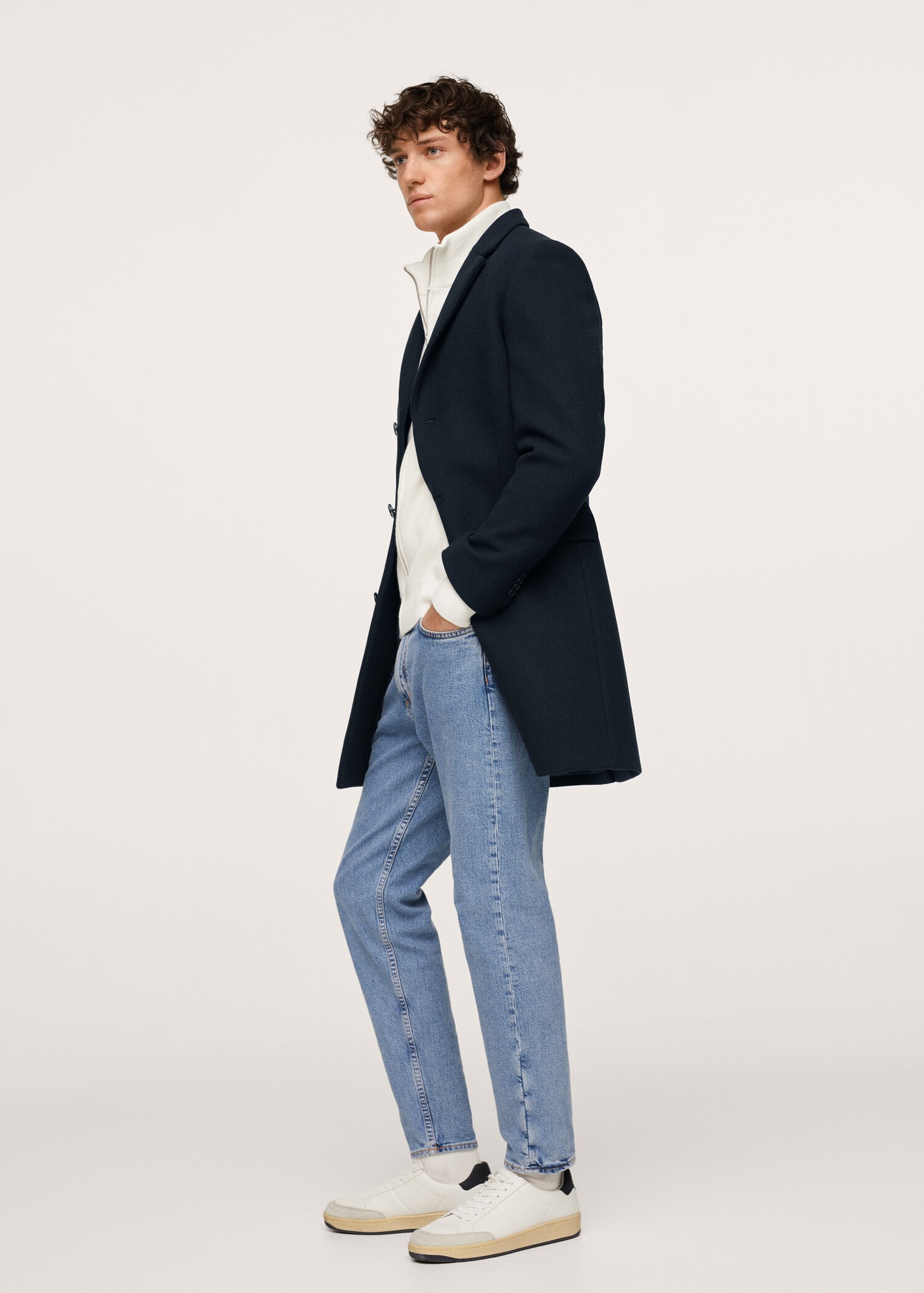 Long recycled wool coat - Details of the article 2