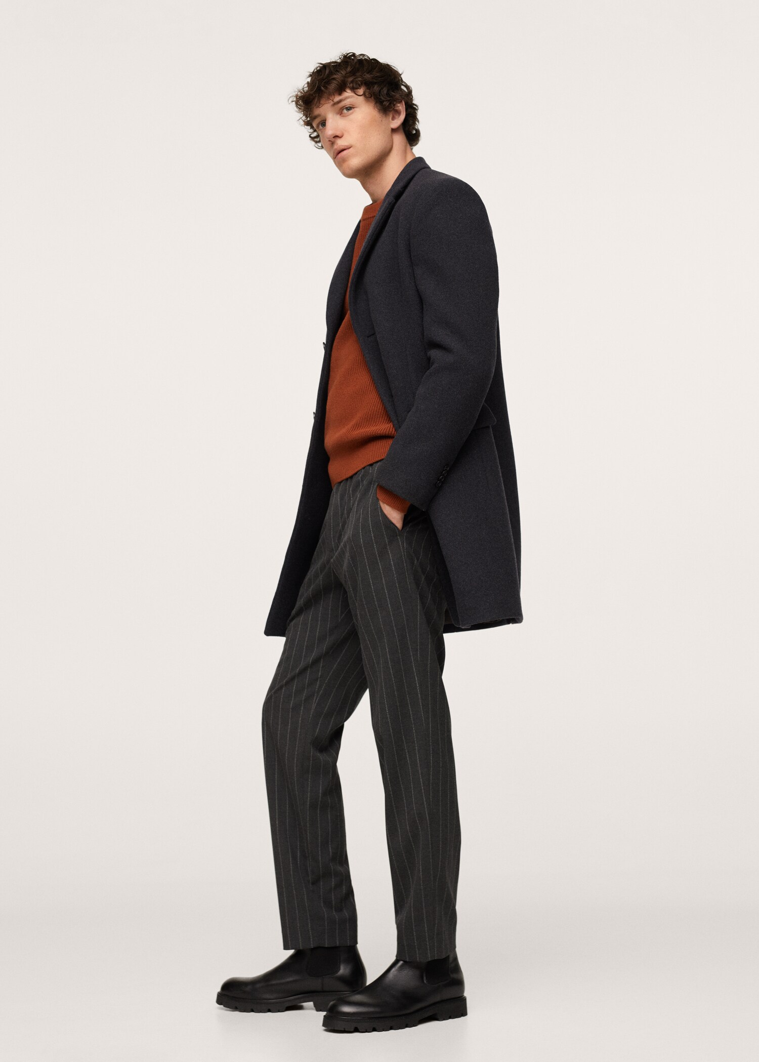 Long recycled wool coat - Details of the article 2