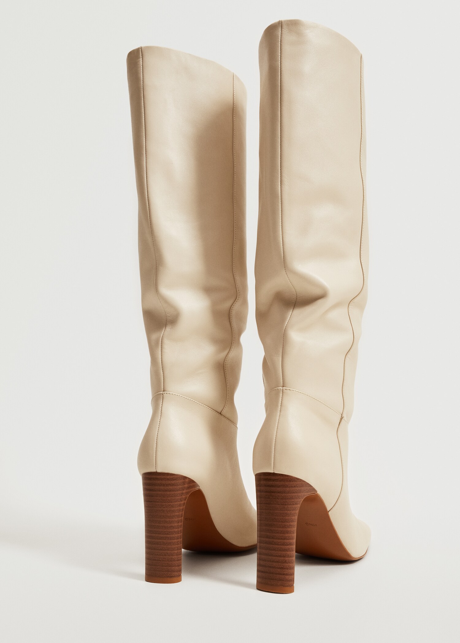 Leather boots with tall leg - Medium plane