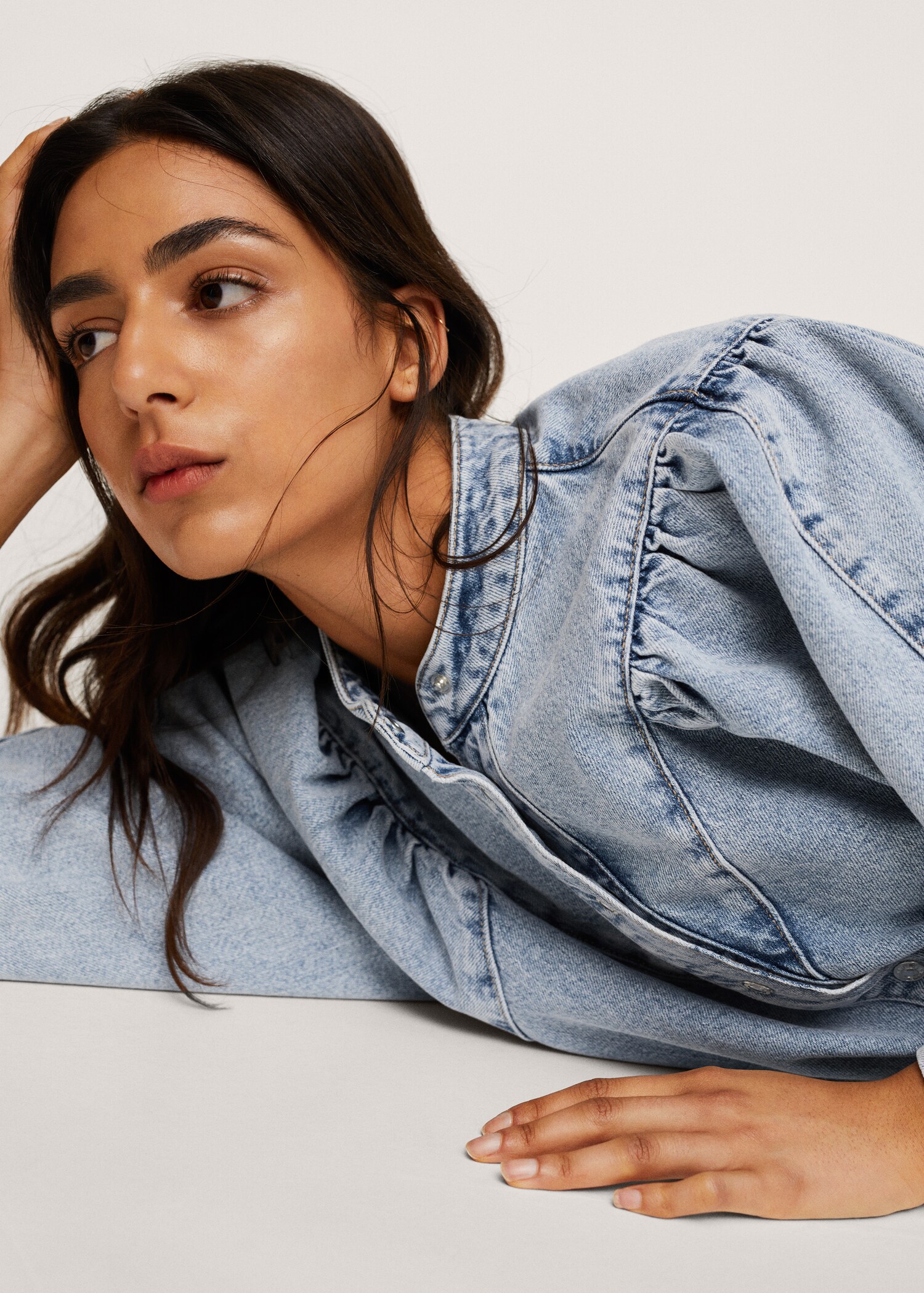Vestido denim mangas abullonadas - Detalle del artículo 1