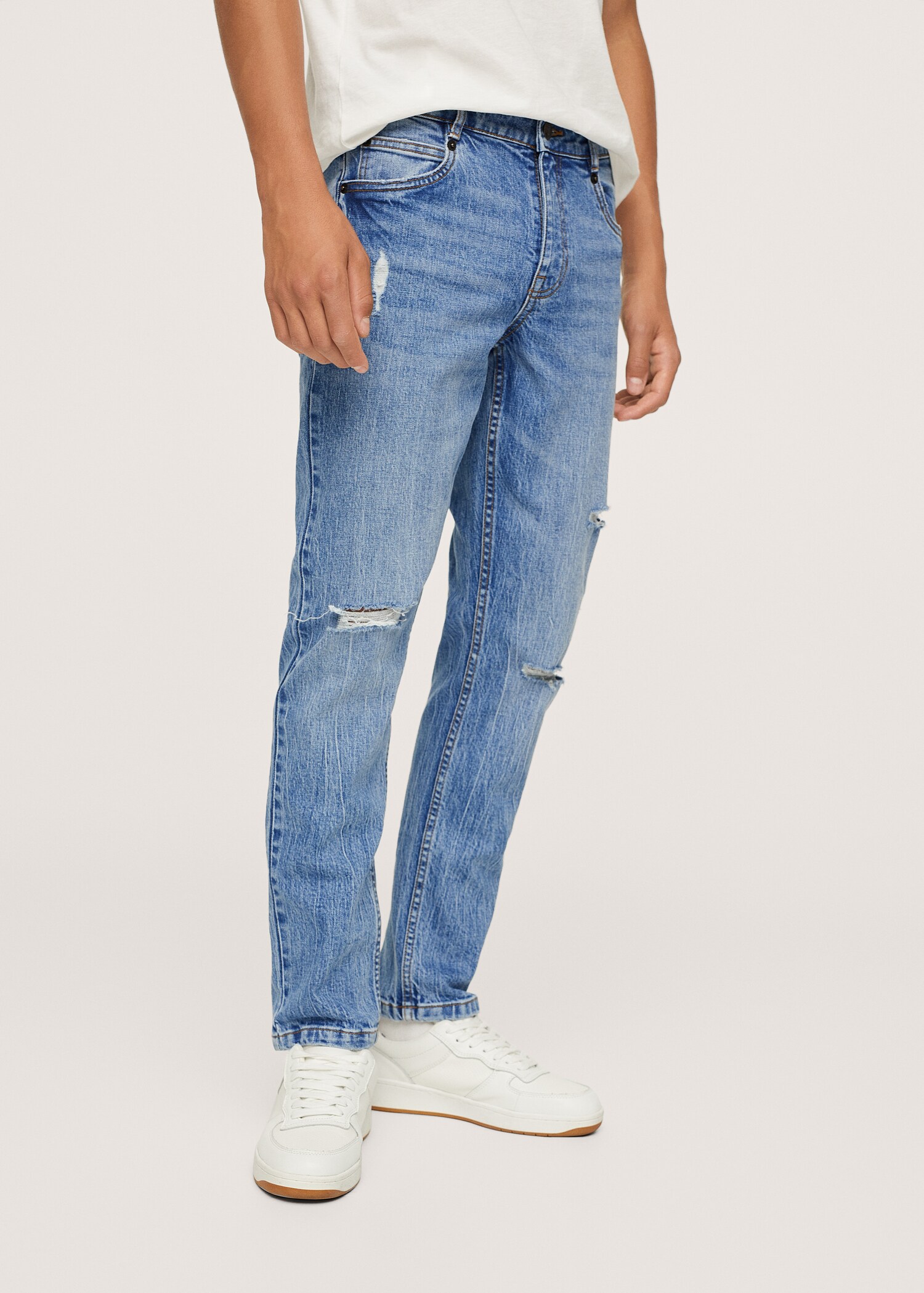 Slim-fit cropped jeans - Details of the article 1
