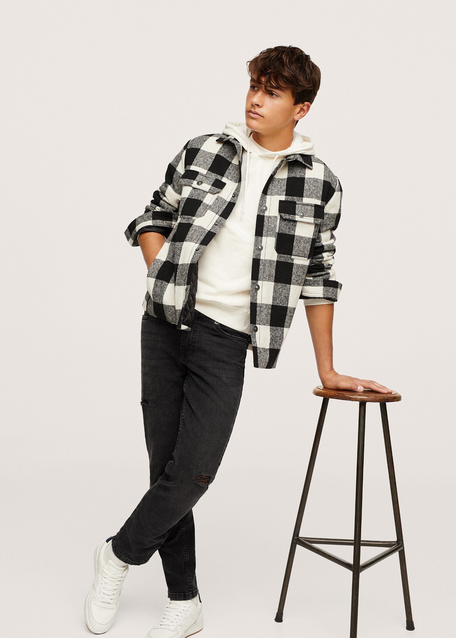 Slim-fit cropped jeans - Medium plane