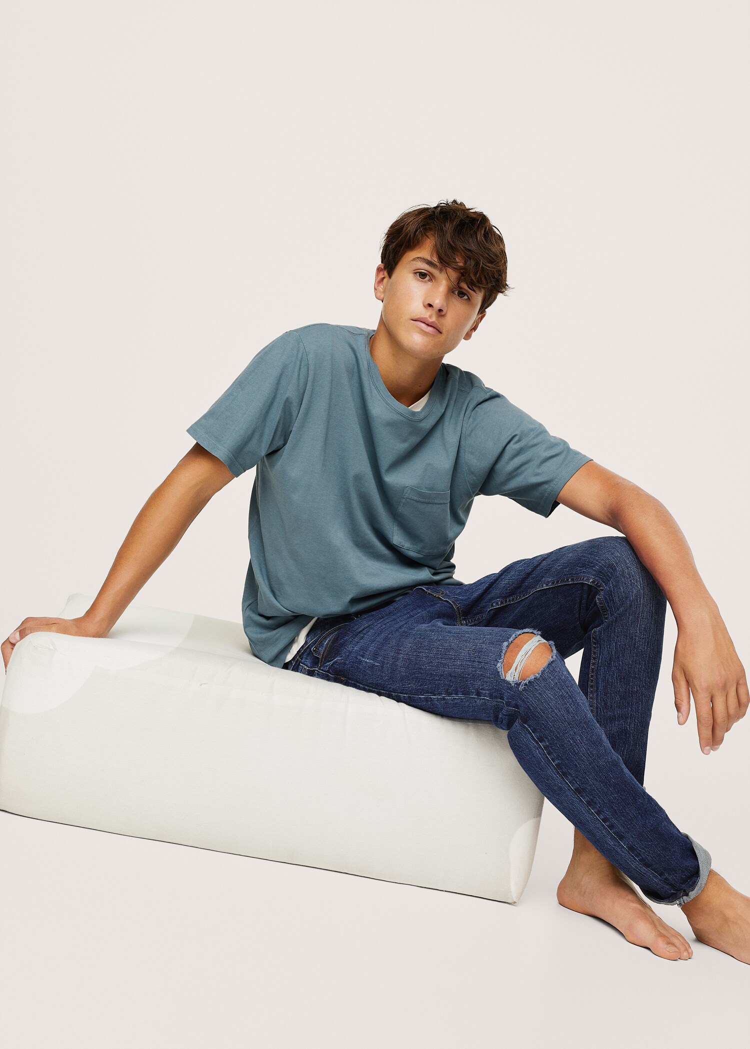 Slim-fit cropped jeans - Medium plane