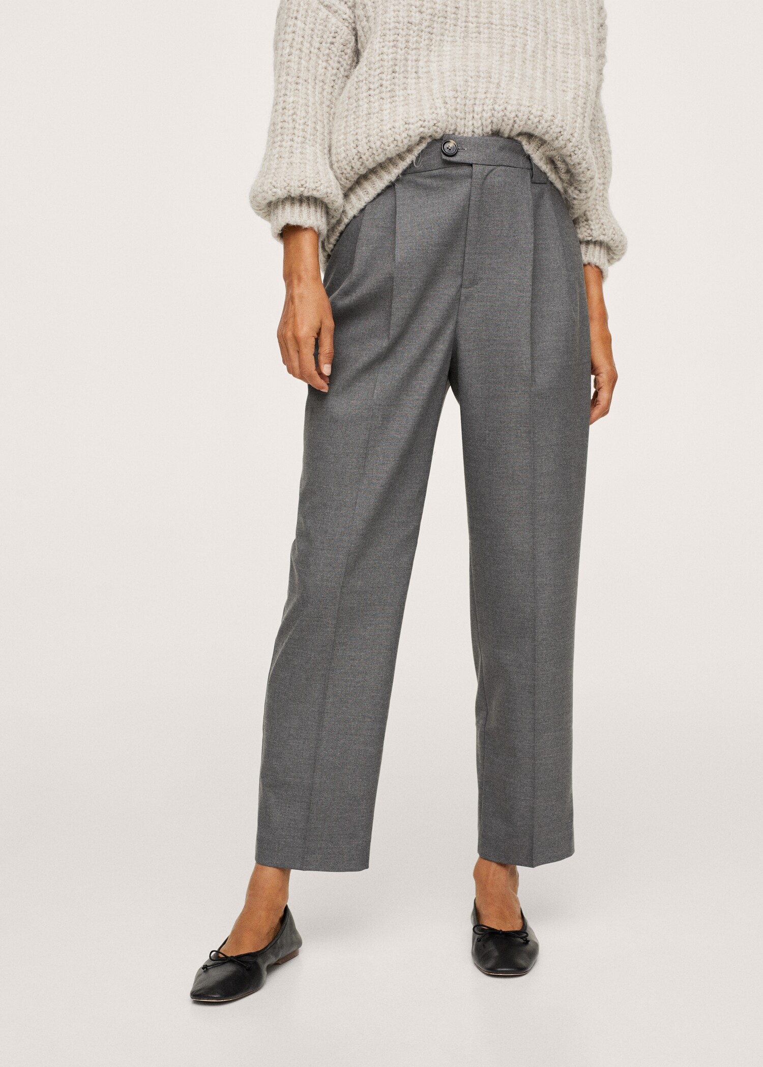 Pleated straight trousers - Medium plane