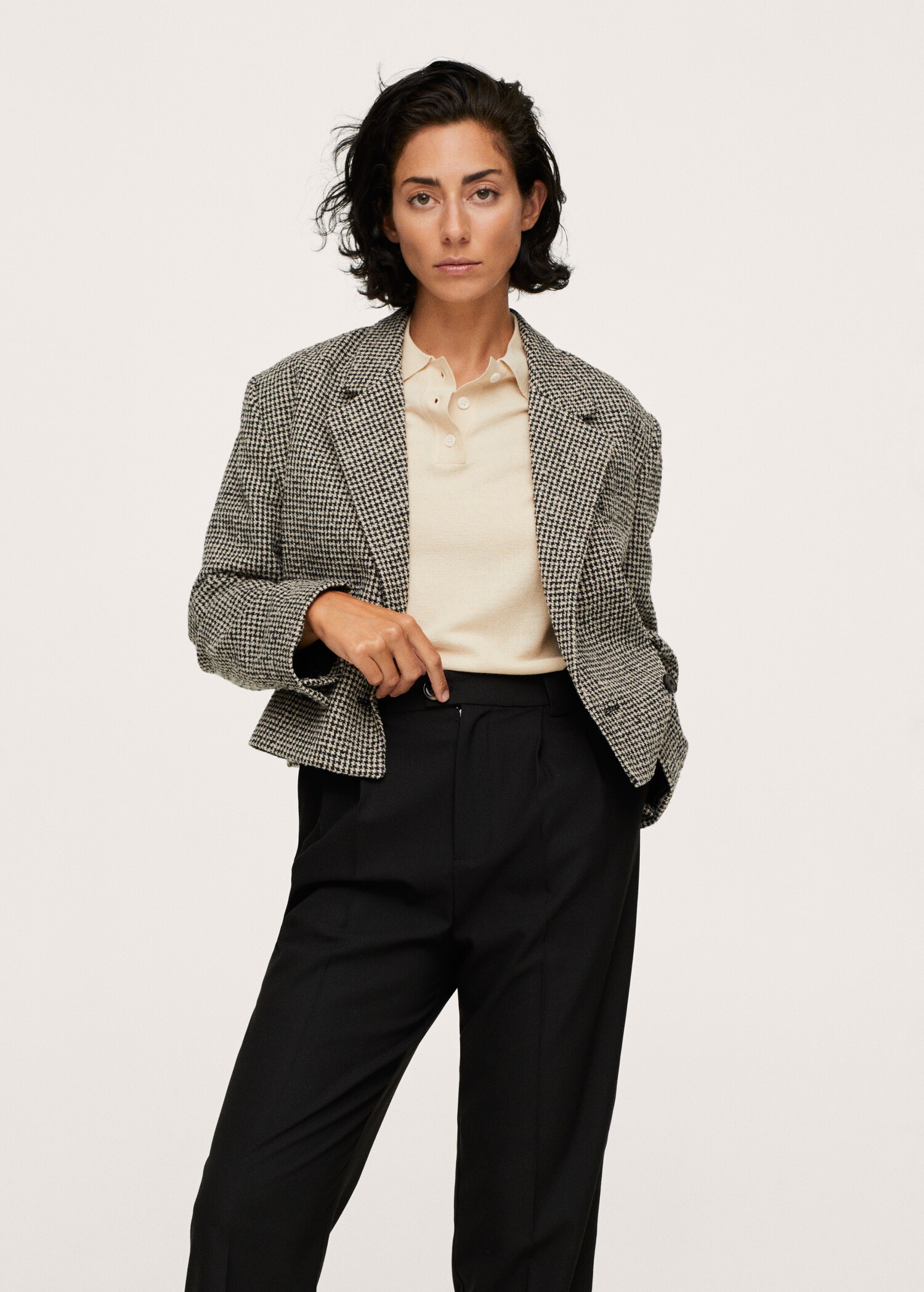 Pleated straight trousers - Details of the article 1