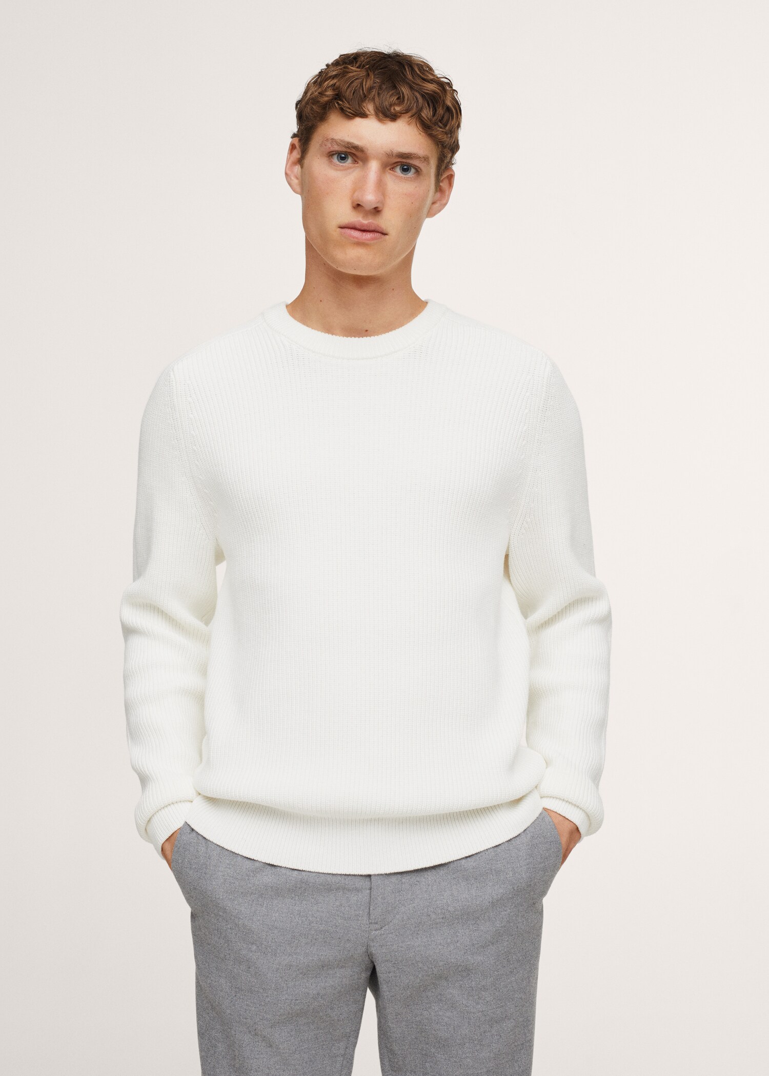 Structured cotton sweater - Medium plane