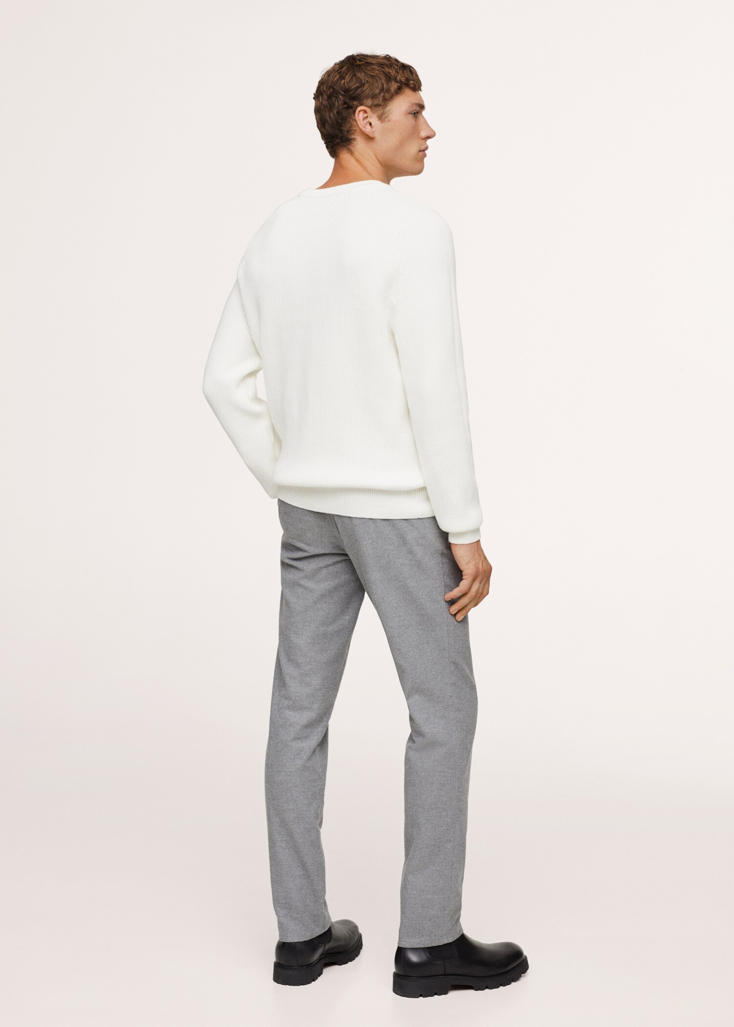 Structured cotton sweater - Reverse of the article