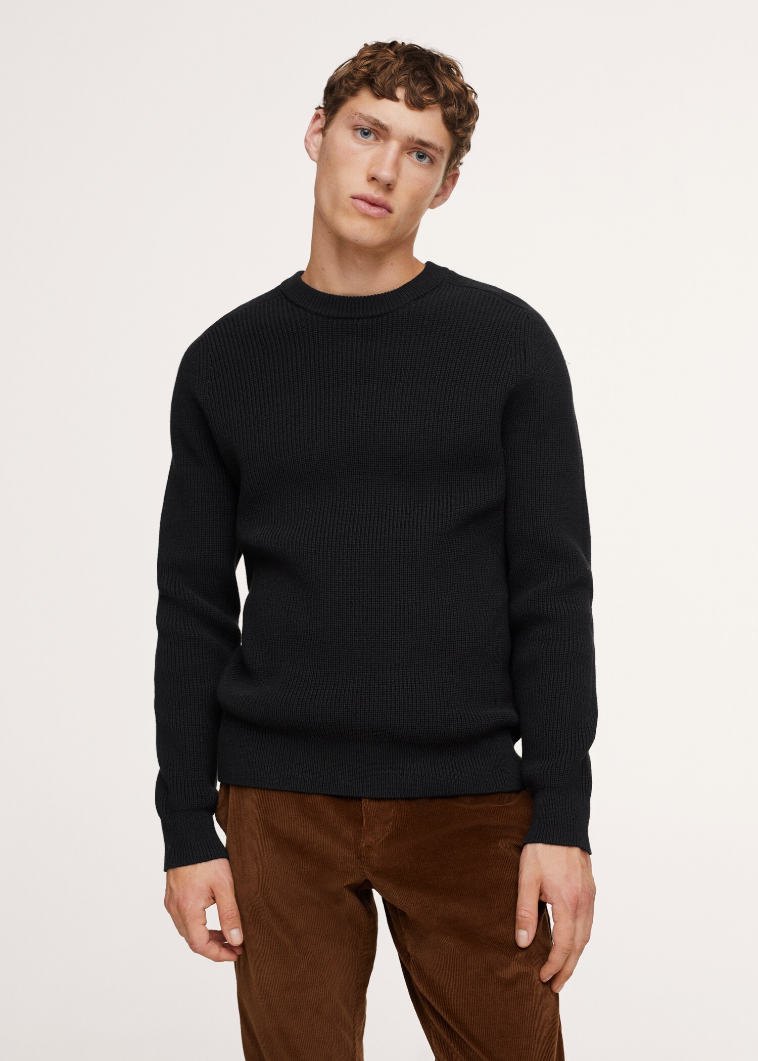 Structured cotton sweater - Medium plane