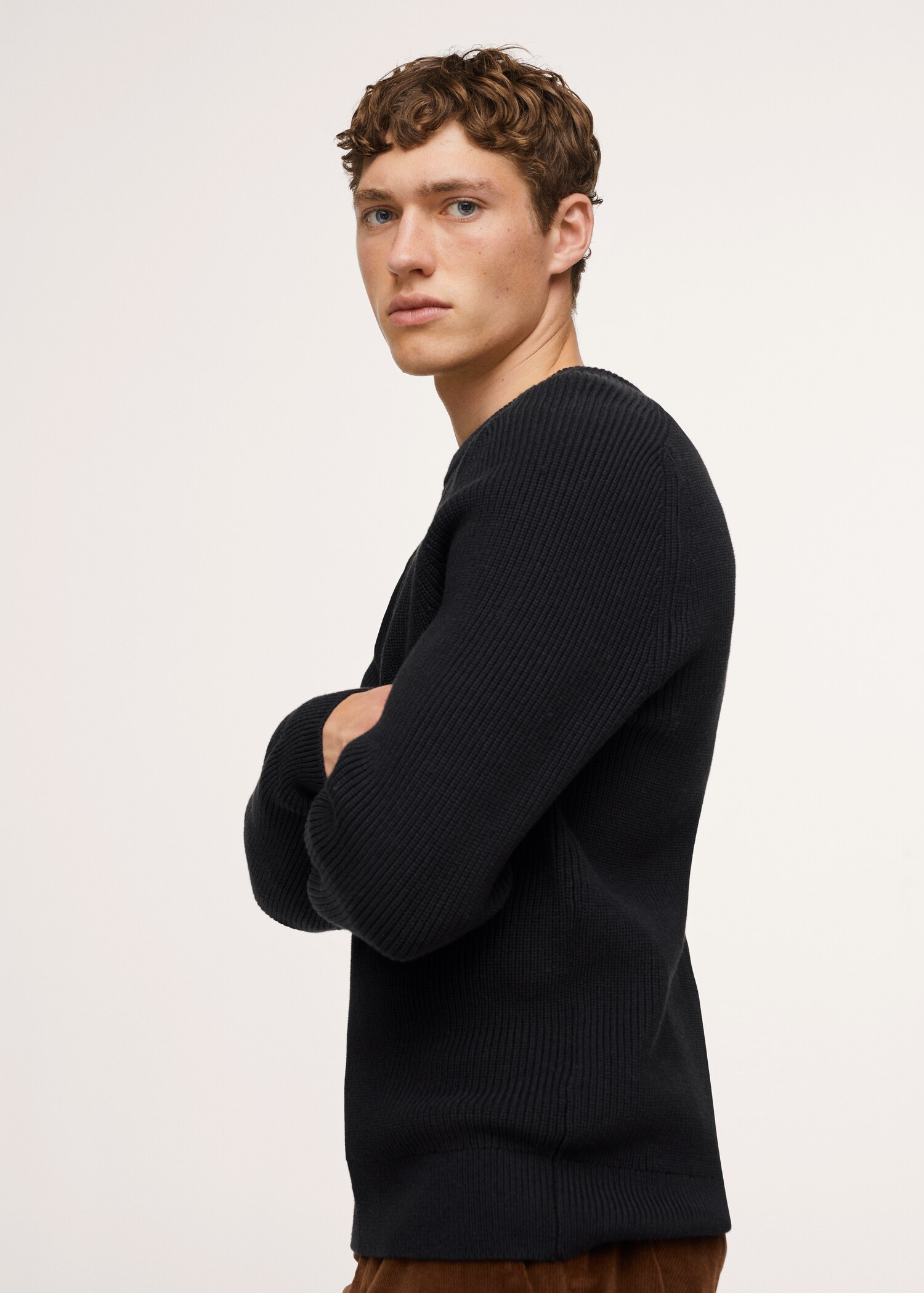 Structured cotton sweater - Details of the article 1