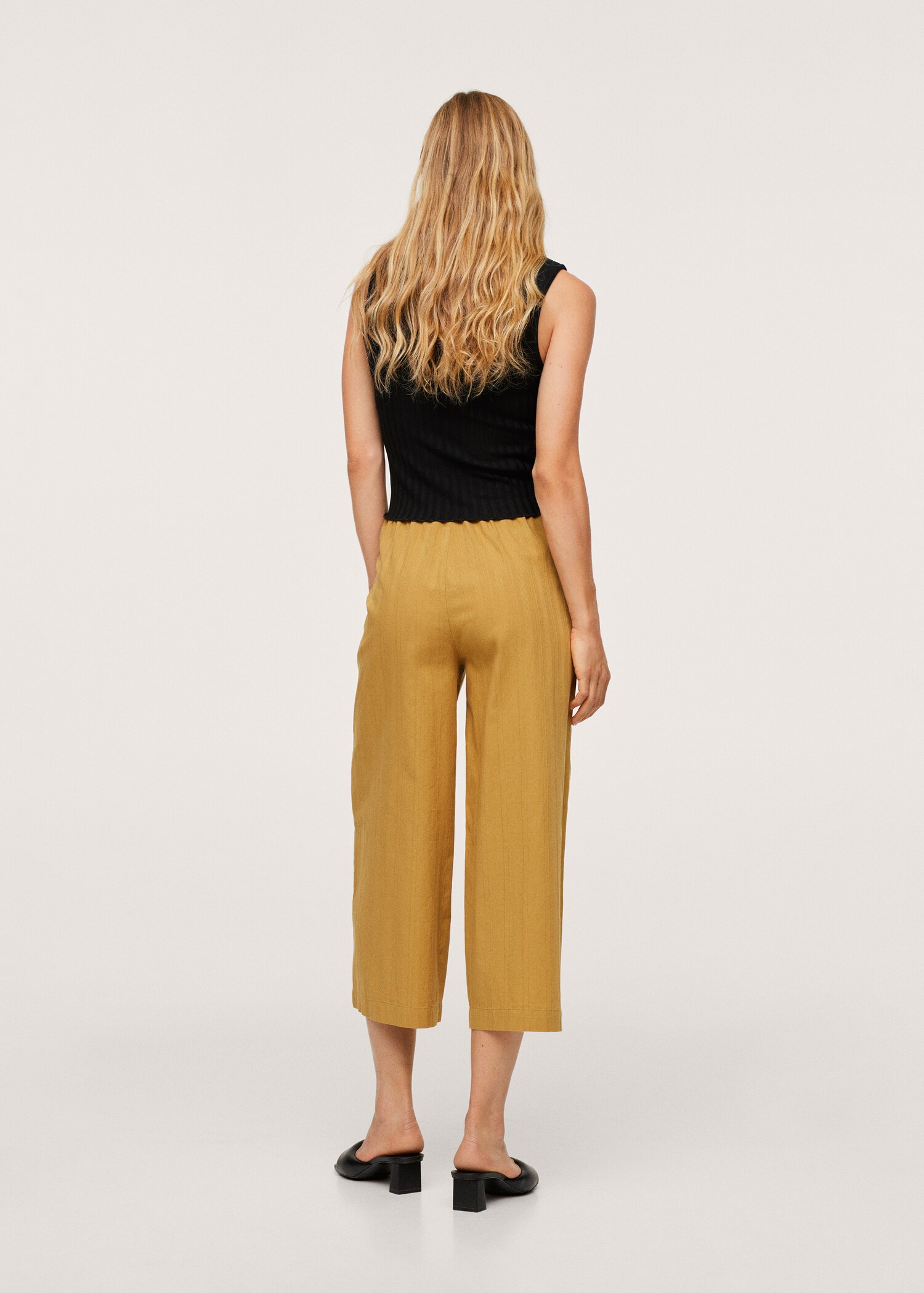 Kalhoty culottes s texturou - Zadní strana zboží