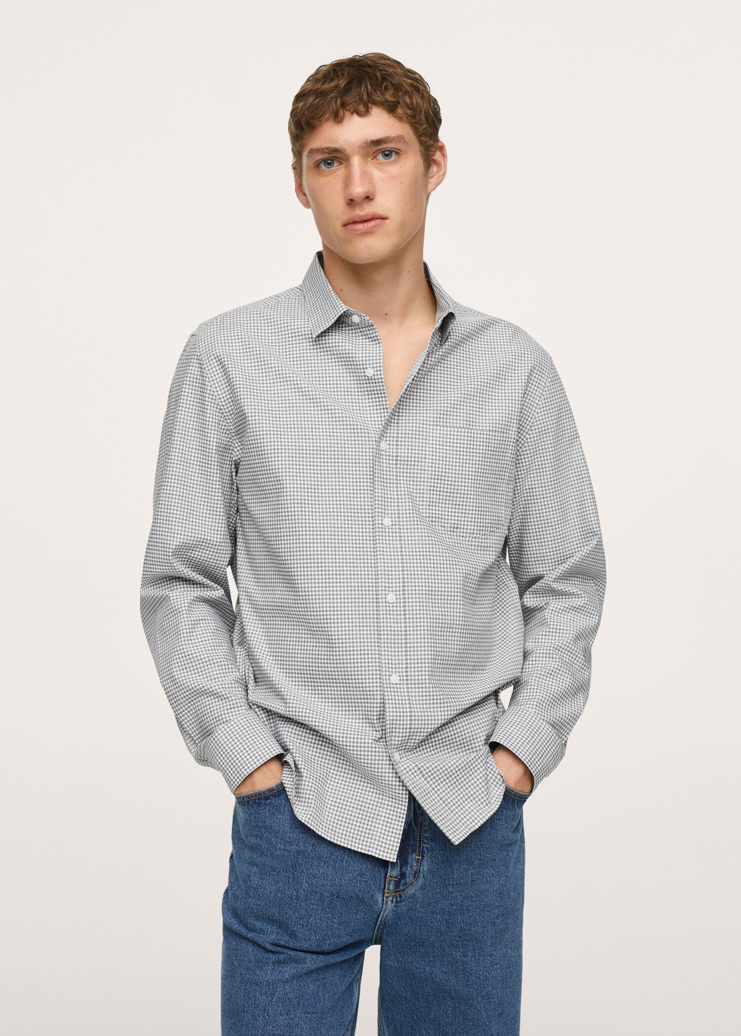 Camisa algodón cuadro vichy - Plano medio