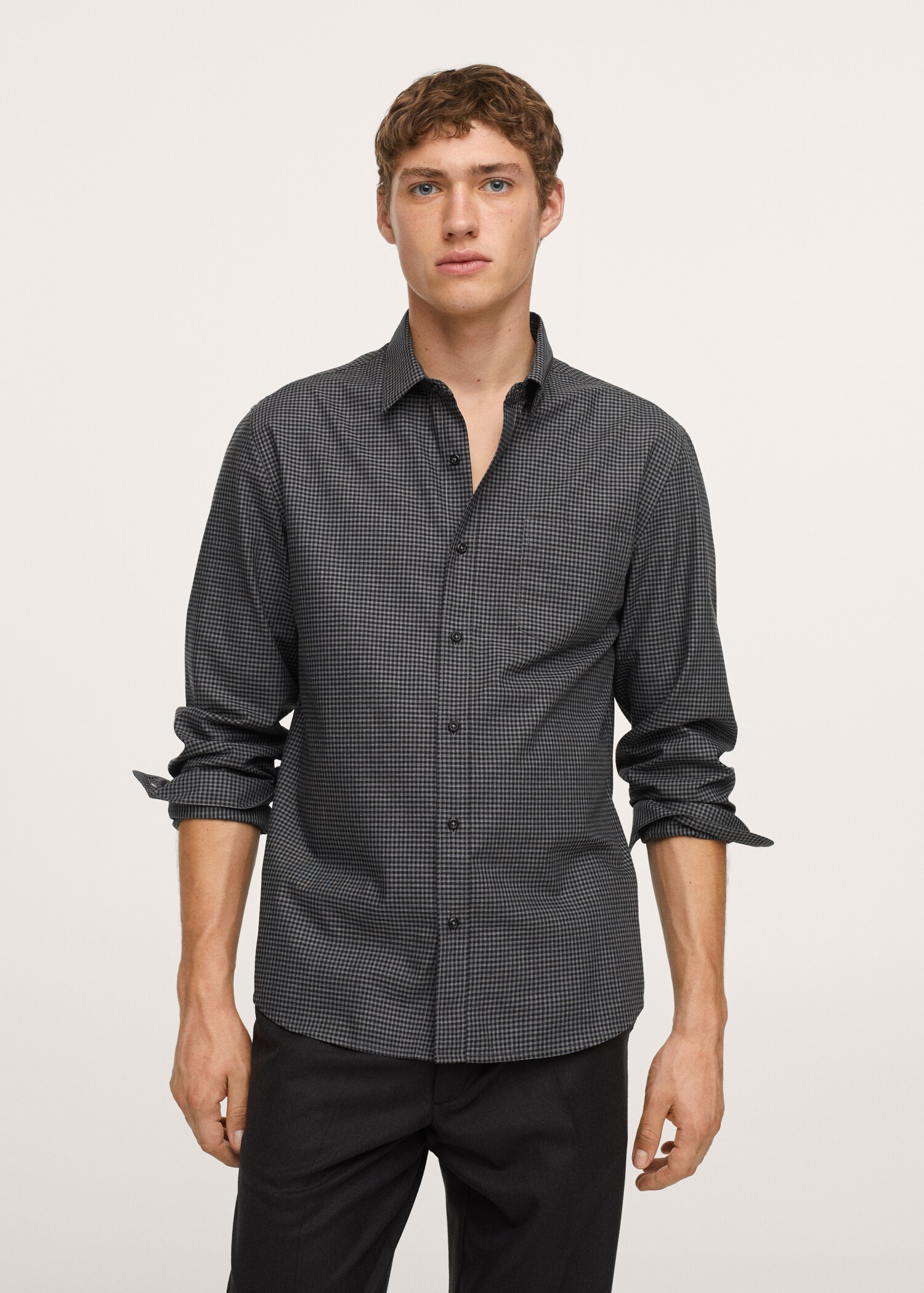 Camisa algodón cuadro vichy - Plano medio