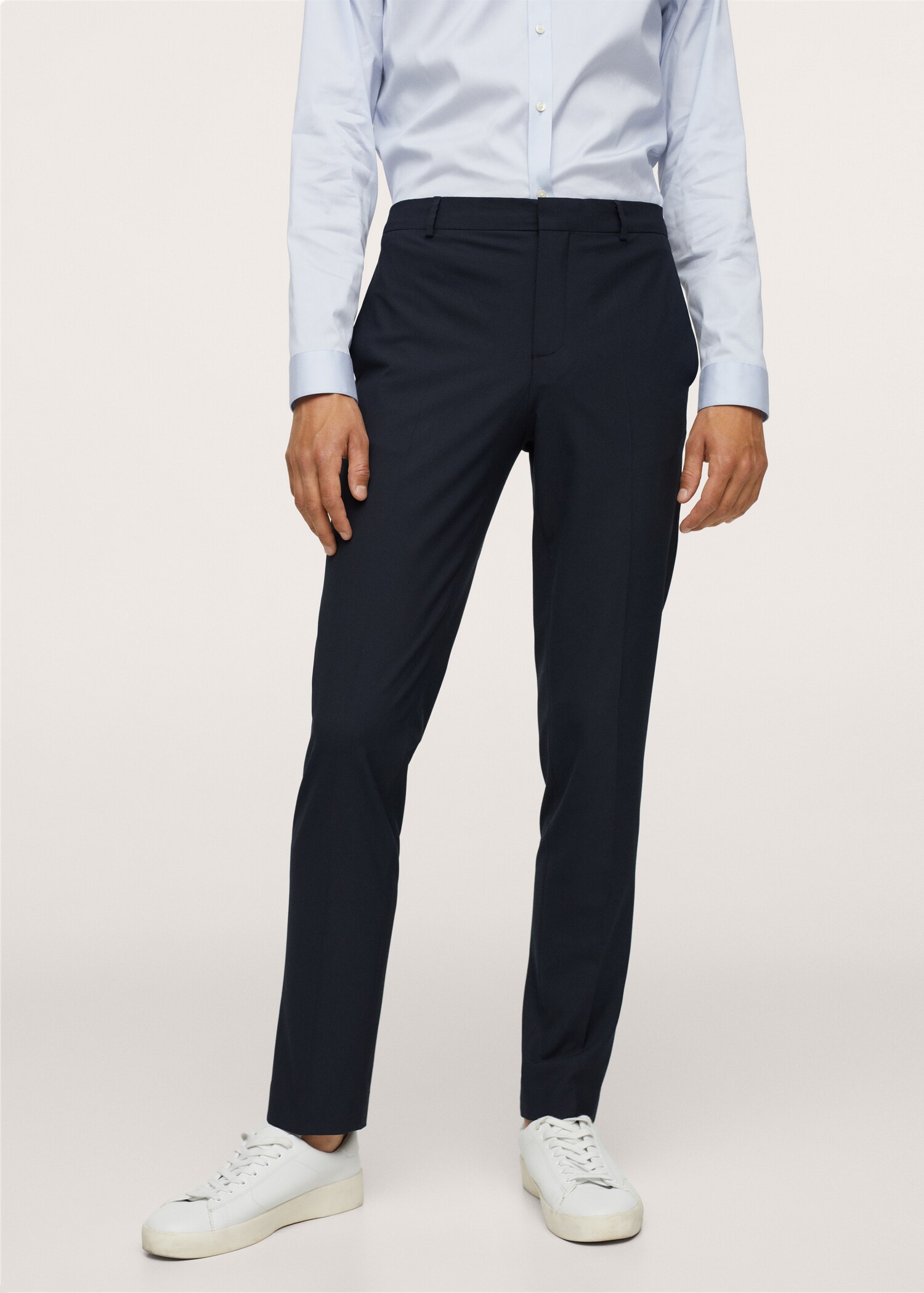 Spodnie garniturowe super slim fit - Plan średni