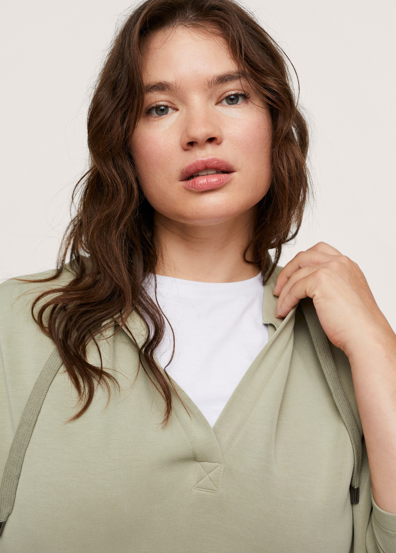 Hooded modal sweatshirt - Details of the article 1