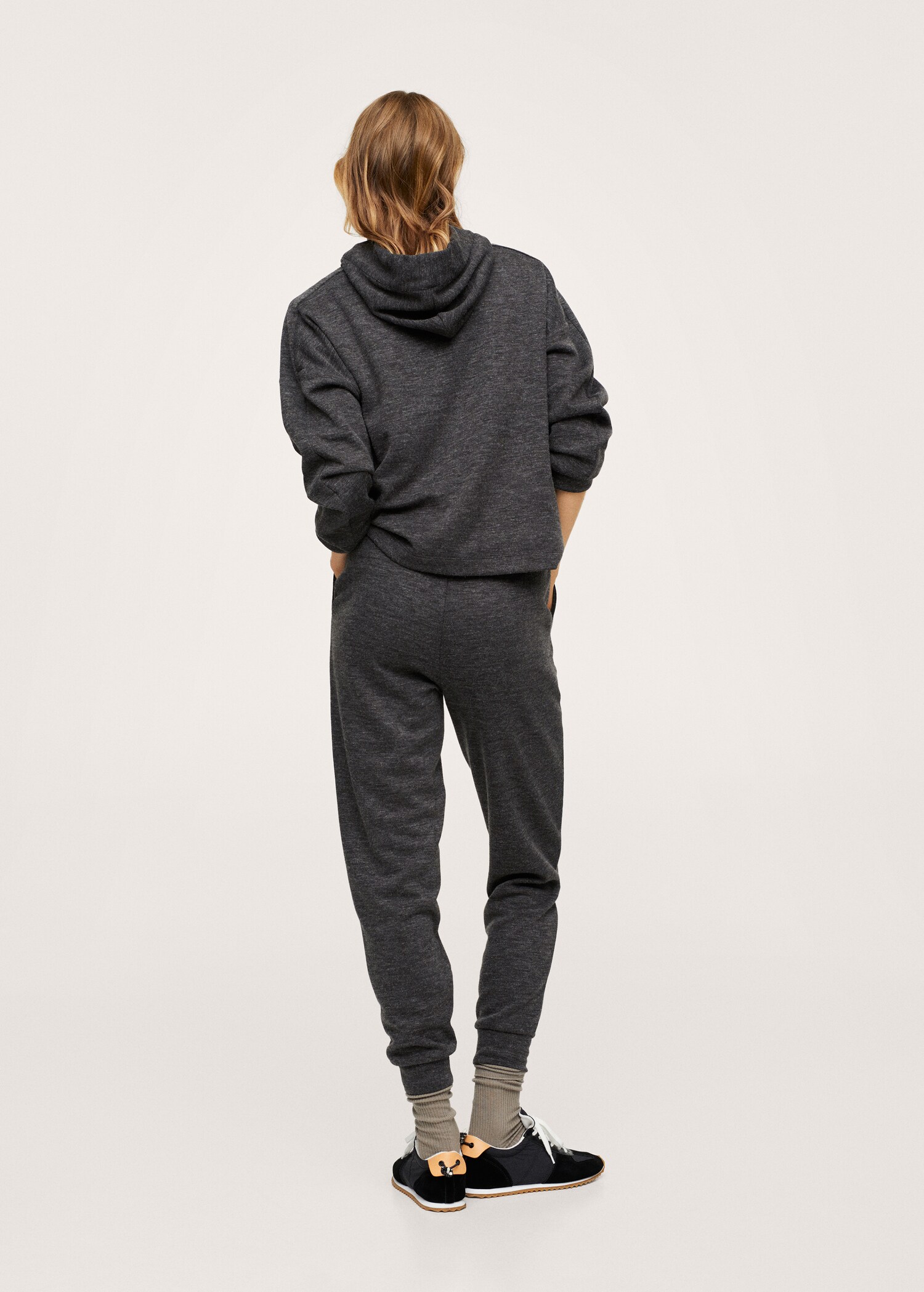 Sudadera jaspeada capucha - Reverso del artículo