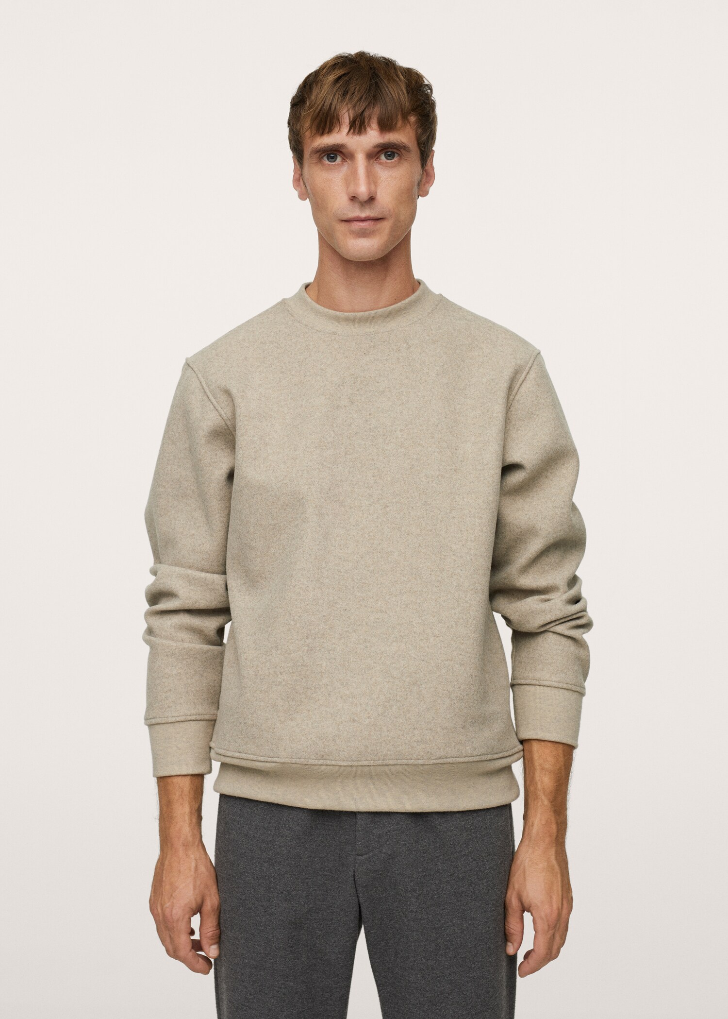 Sudadera algodón bolsillos - Plano medio