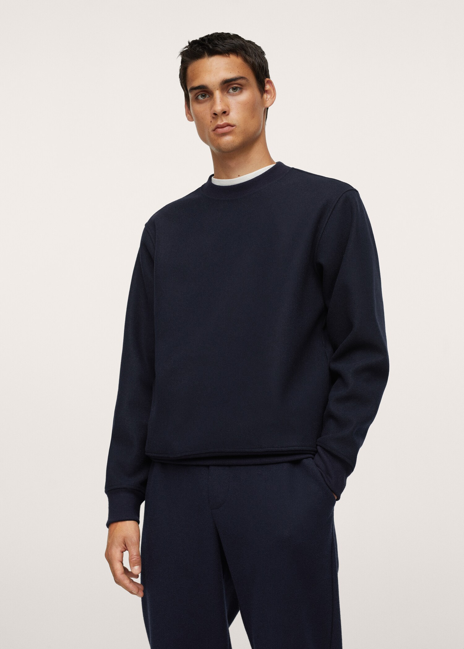 Sudadera algodón bolsillos - Plano medio