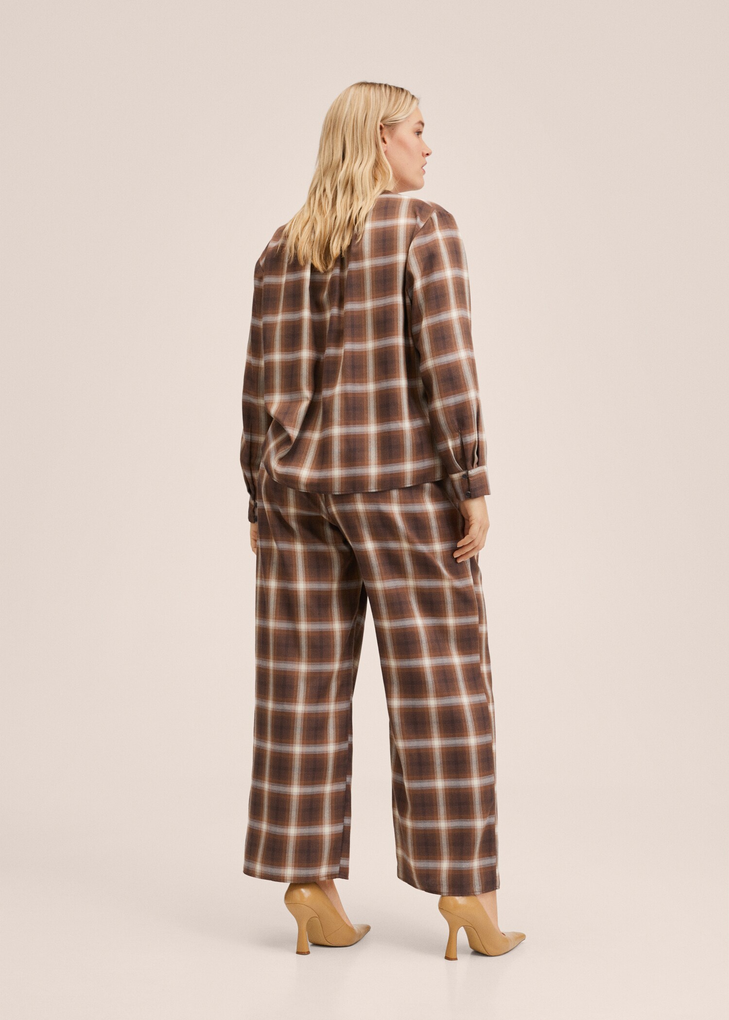 Straight checked trousers - Reverse of the article