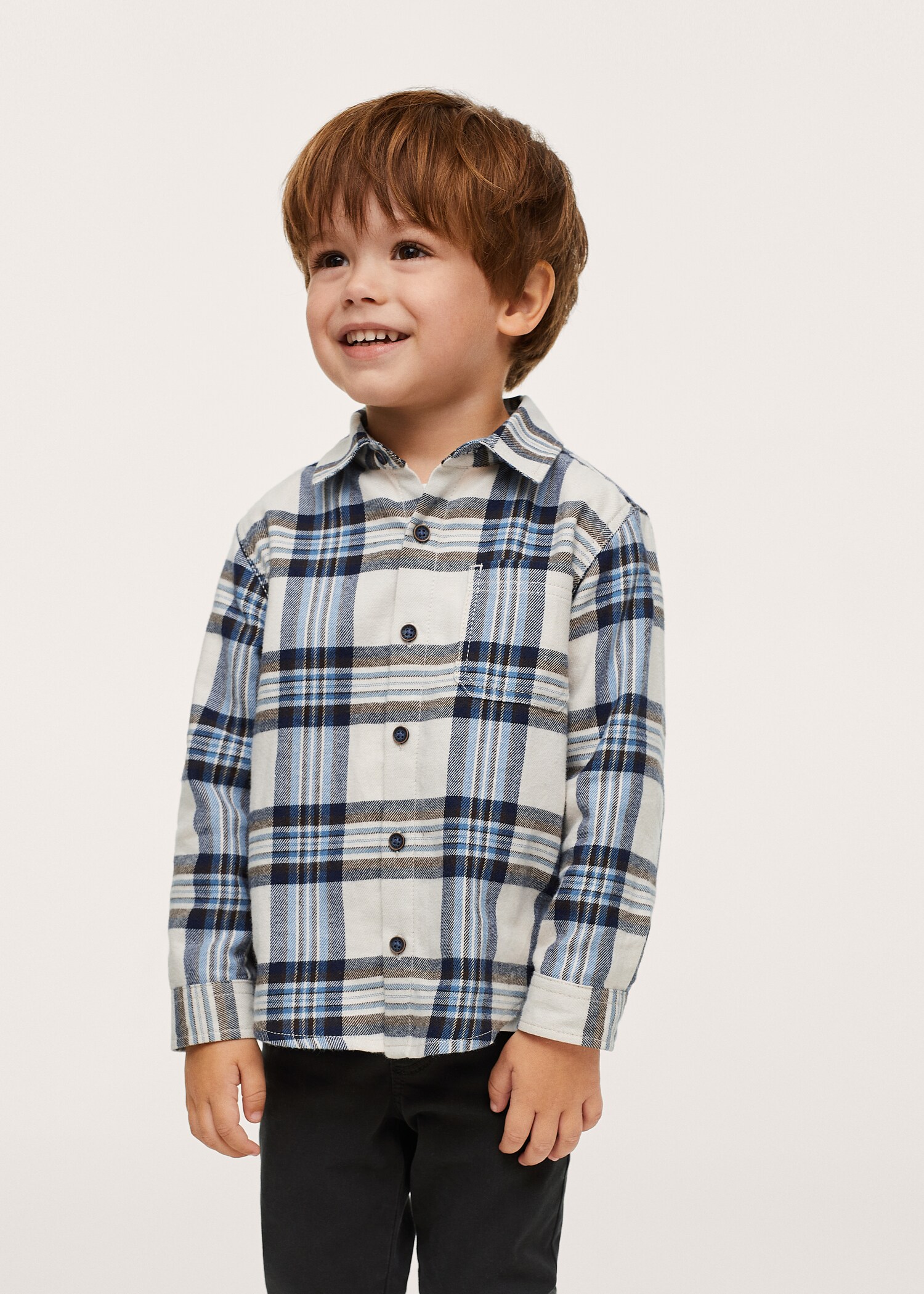 Camisa algodón cuadros - Plano medio