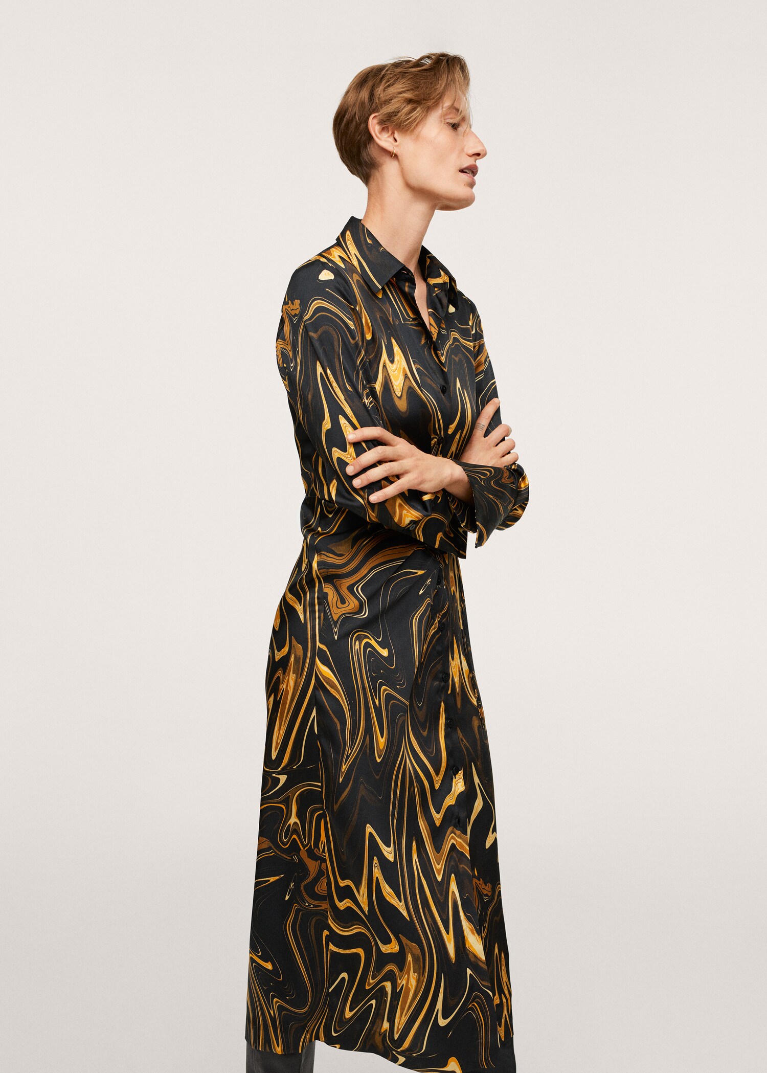 Marble-print dress - Medium plane