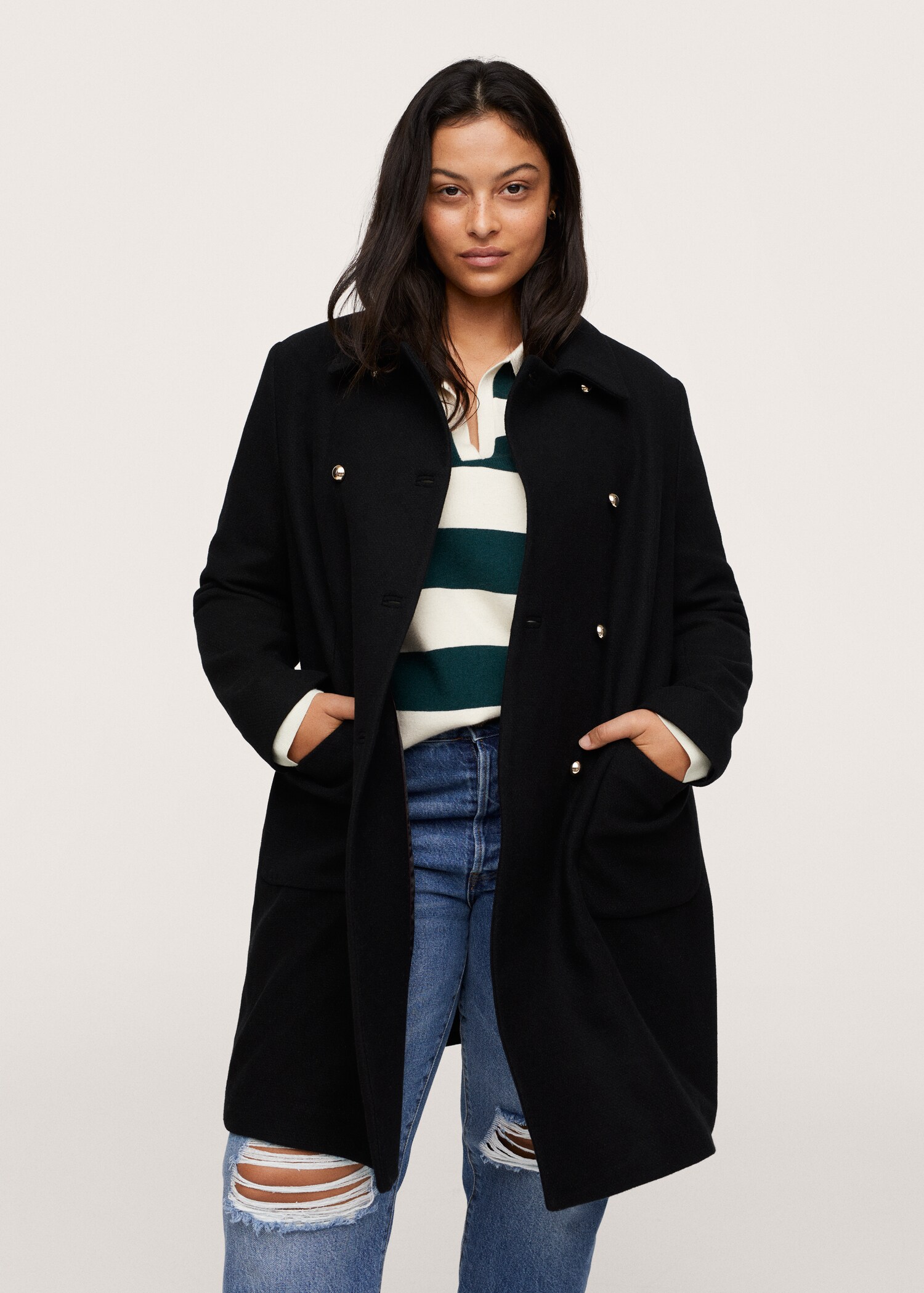 Double-breasted wool coat - Medium plane