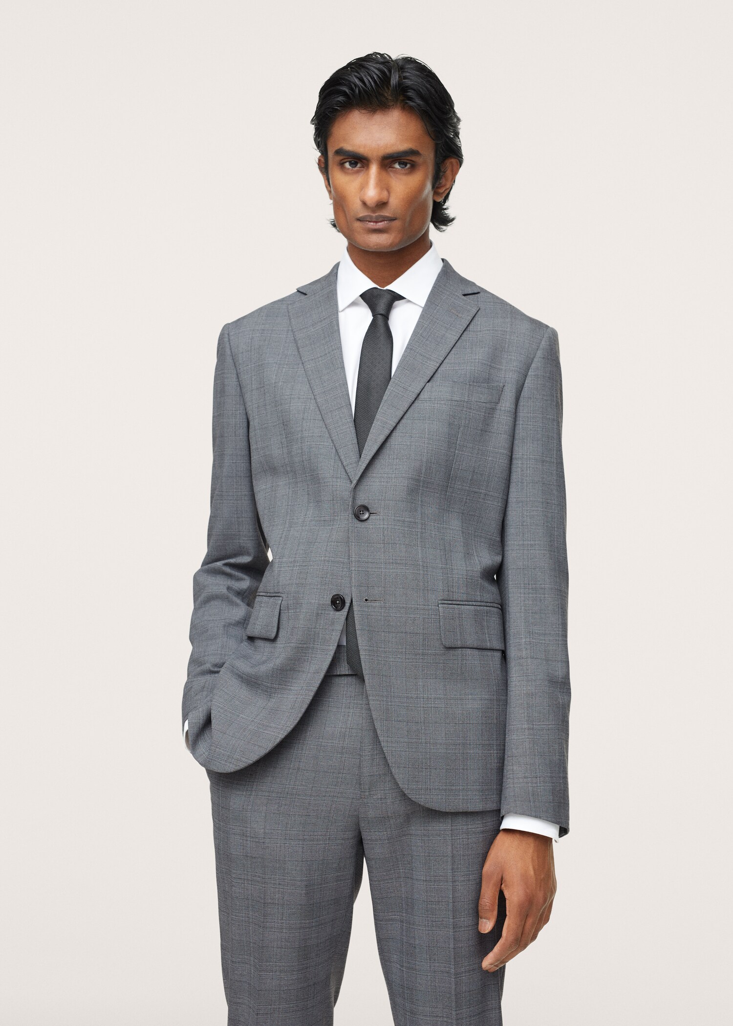 Slim fit check suit blazer - Medium plane