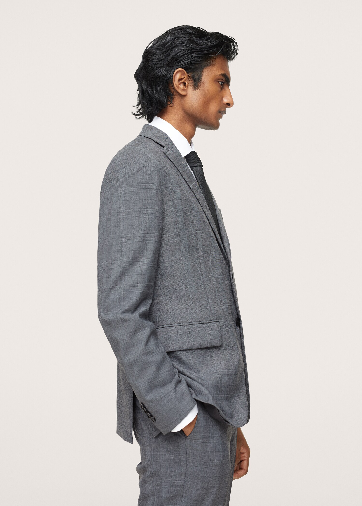 Slim fit check suit blazer - Details of the article 2