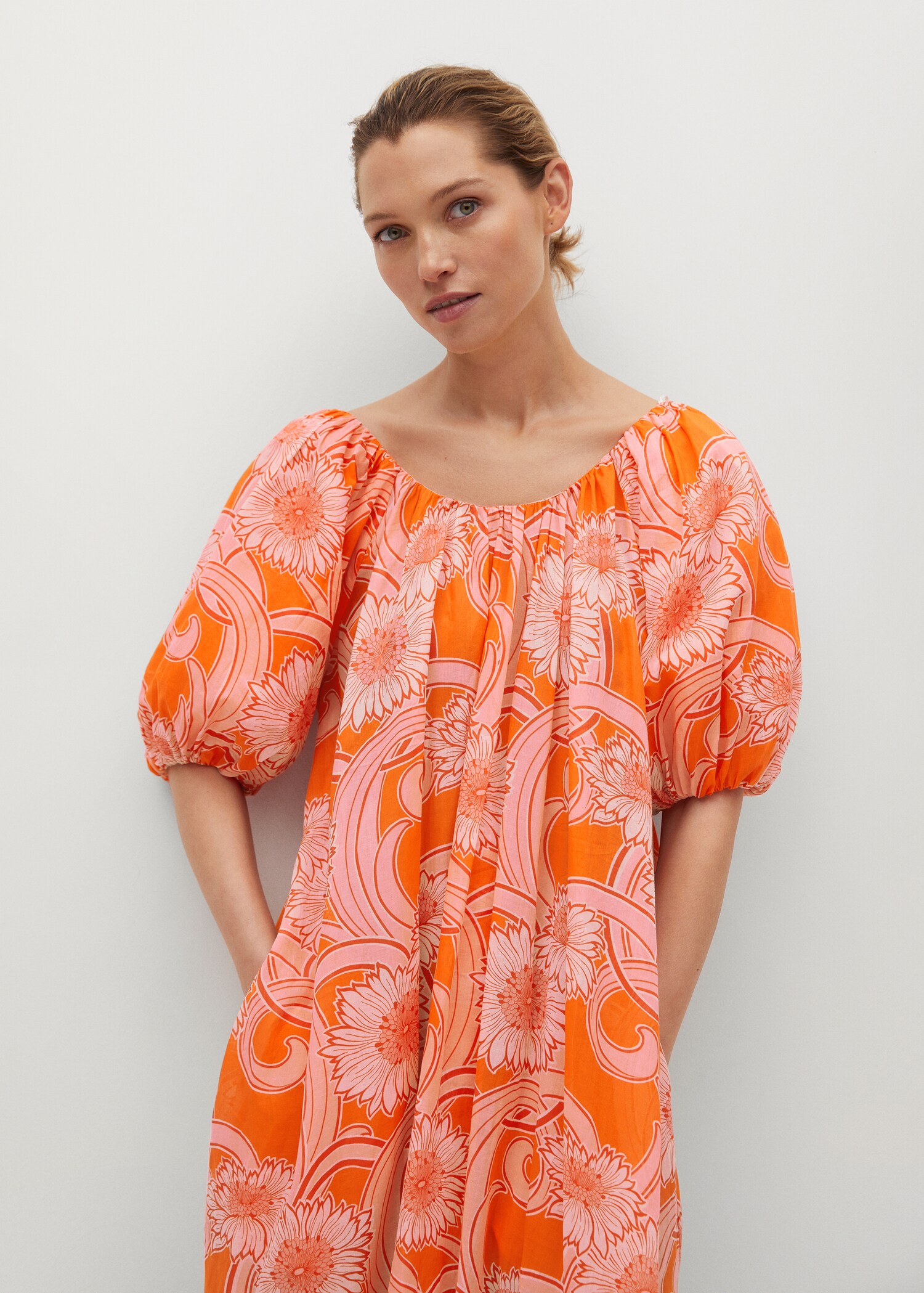 Vestido algodón estampado - Plano medio