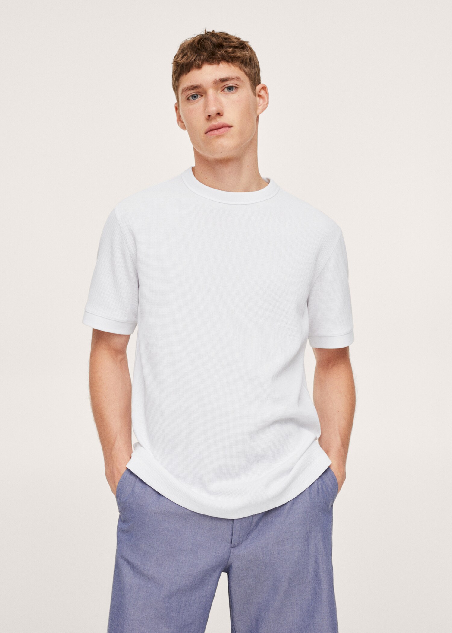 Camiseta punto algodón estructura - Plano medio