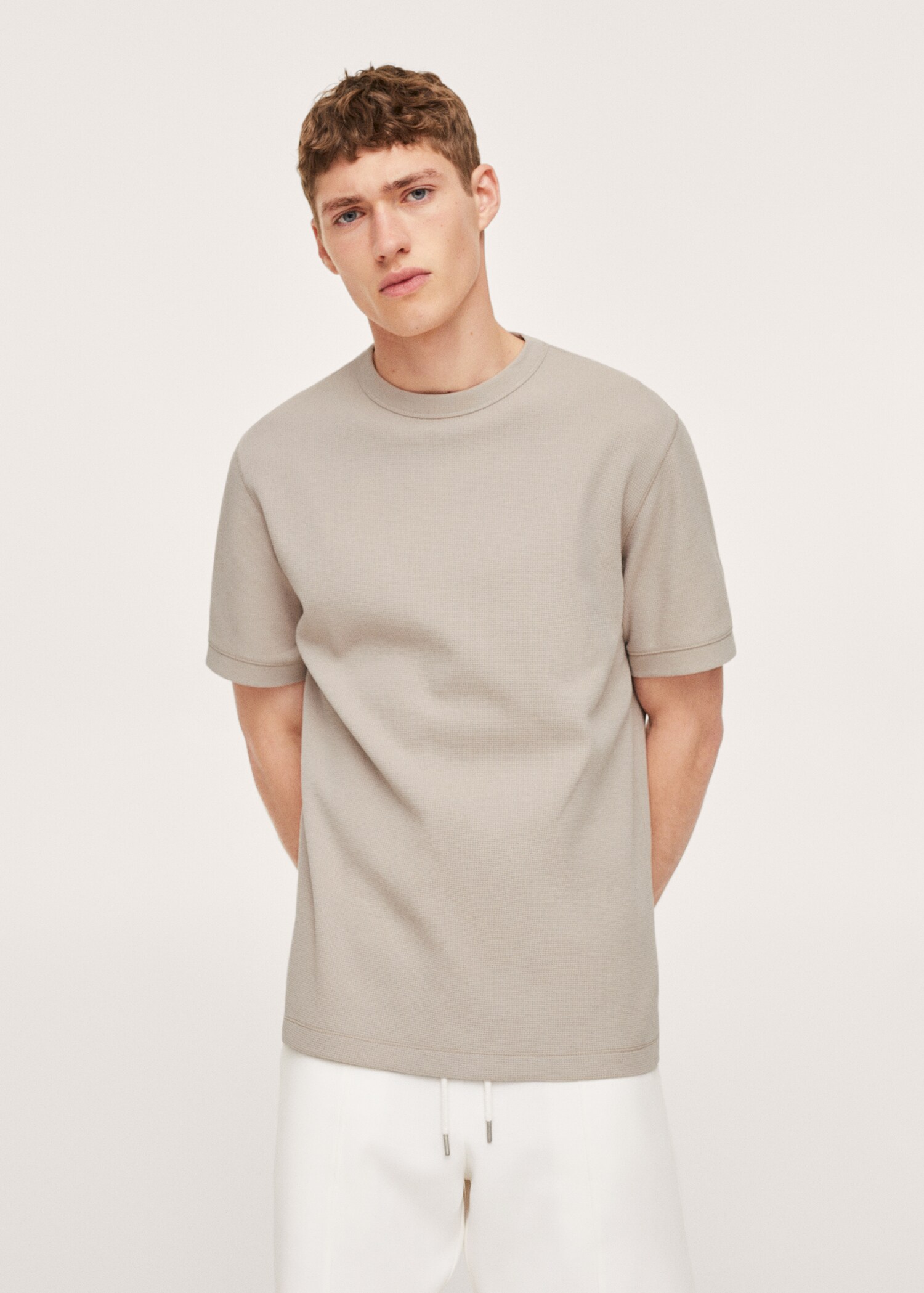 Camiseta punto algodón estructura - Plano medio