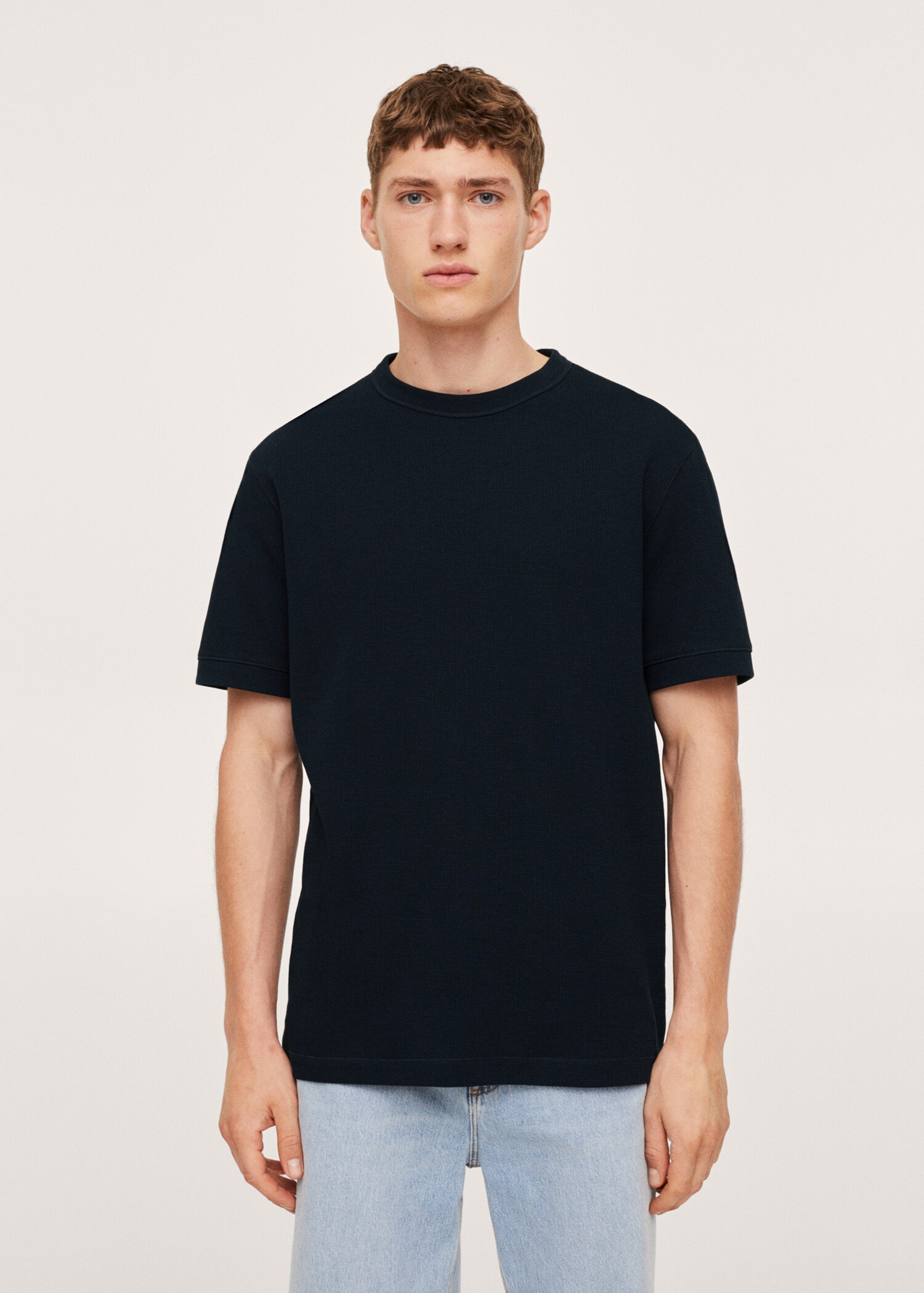 Camiseta punto algodón estructura - Plano medio