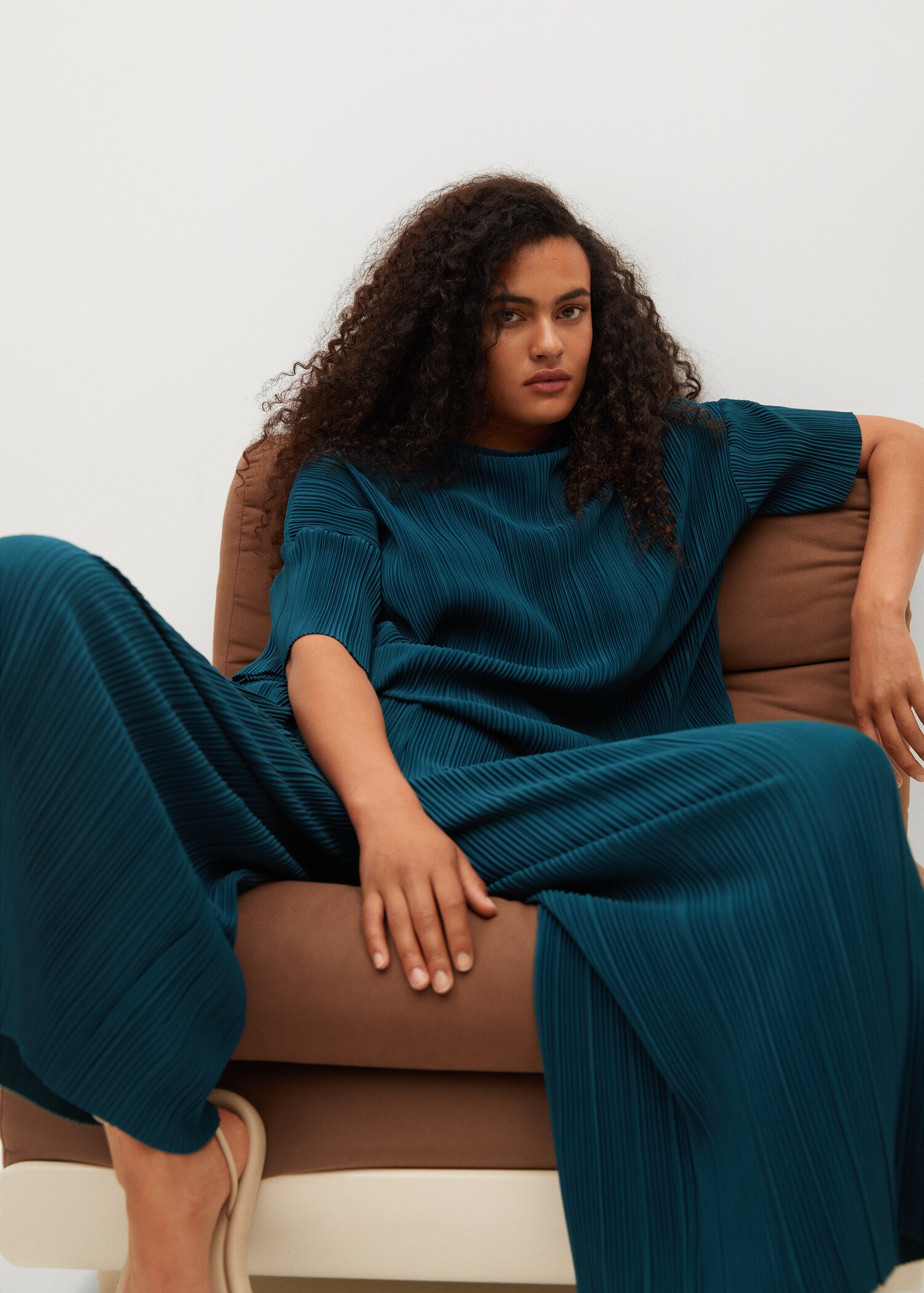 Textured culotte trousers - Details of the article 1