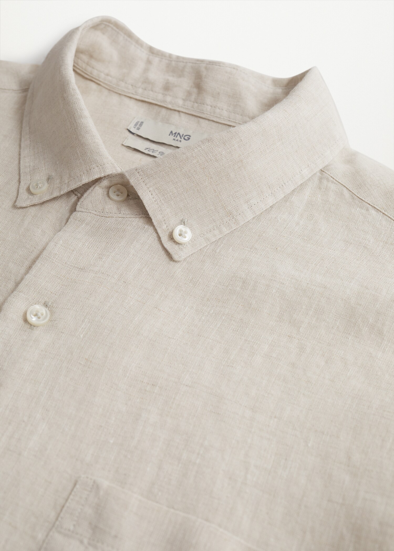 Slim Fit-Hemd aus 100 % Leinen - Detail des Artikels 8