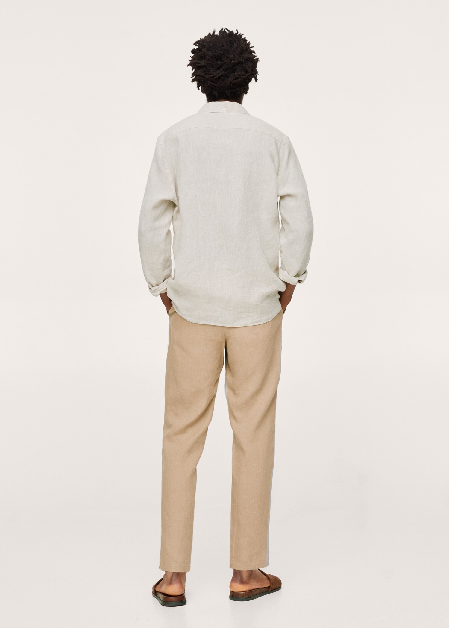 Slim Fit-Hemd aus 100 % Leinen - Rückseite des Artikels