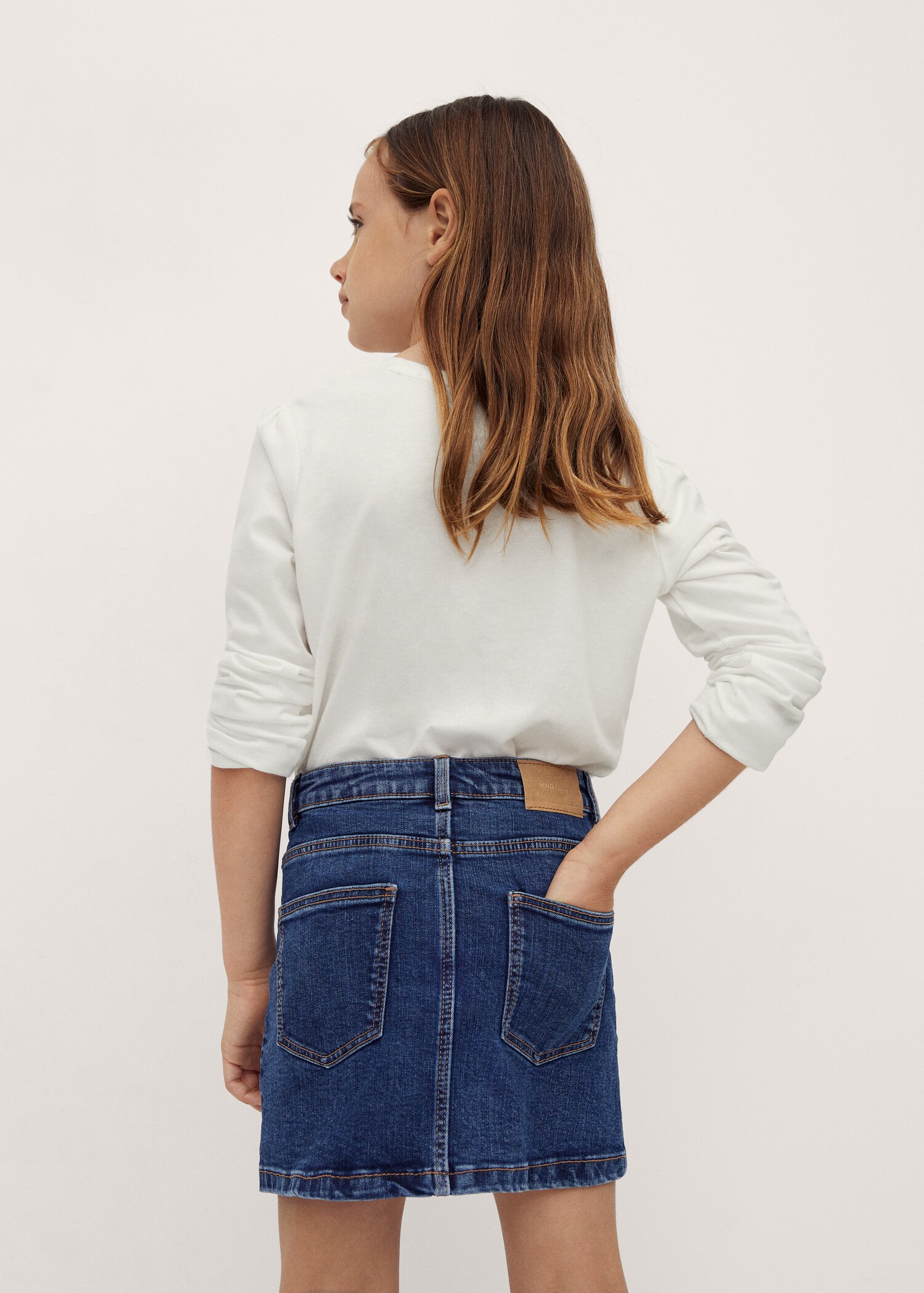 Short denim skirt - Reverse of the article